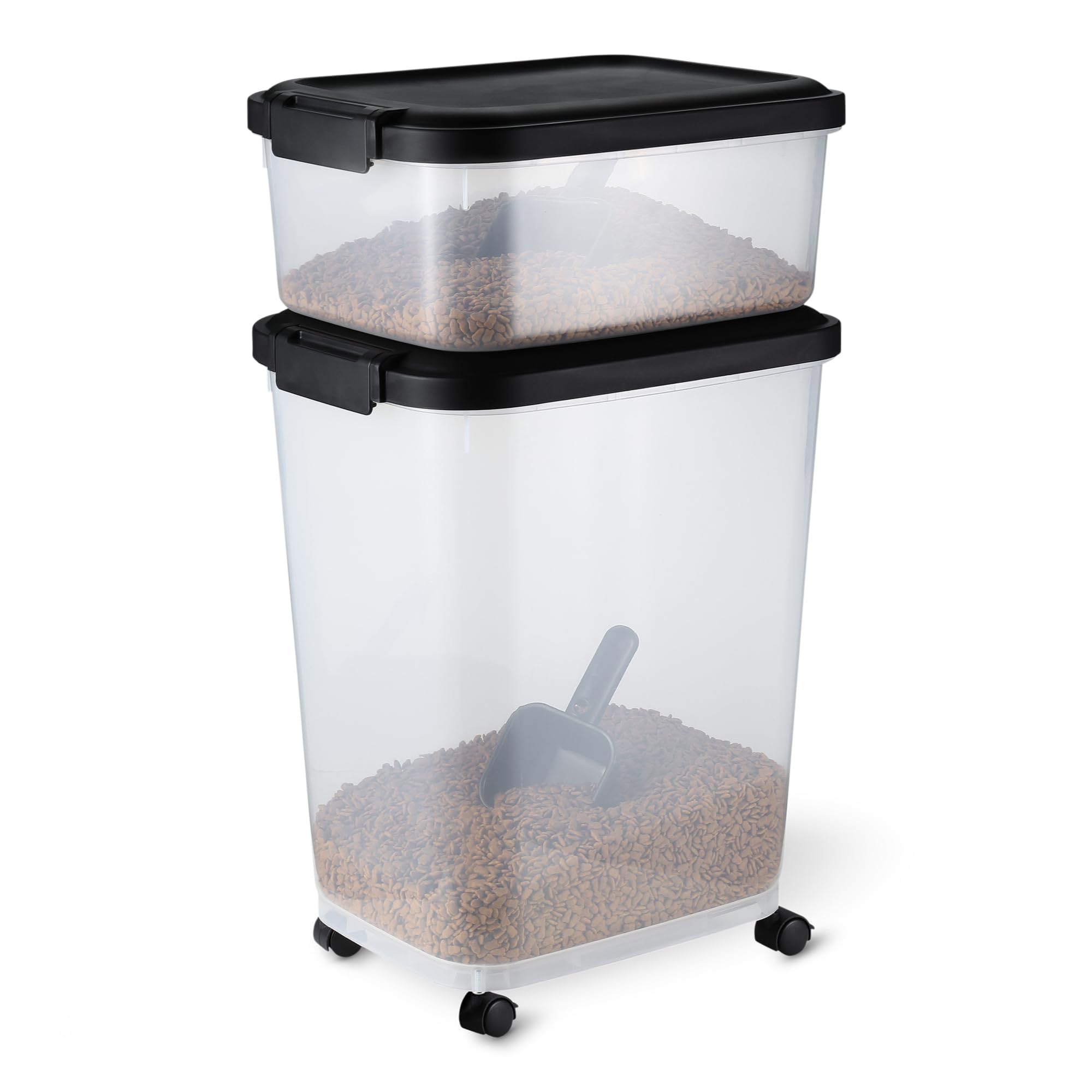 Amazon Basics Contenitori Cibo Animali 15,8+4,5 kg con Ruote