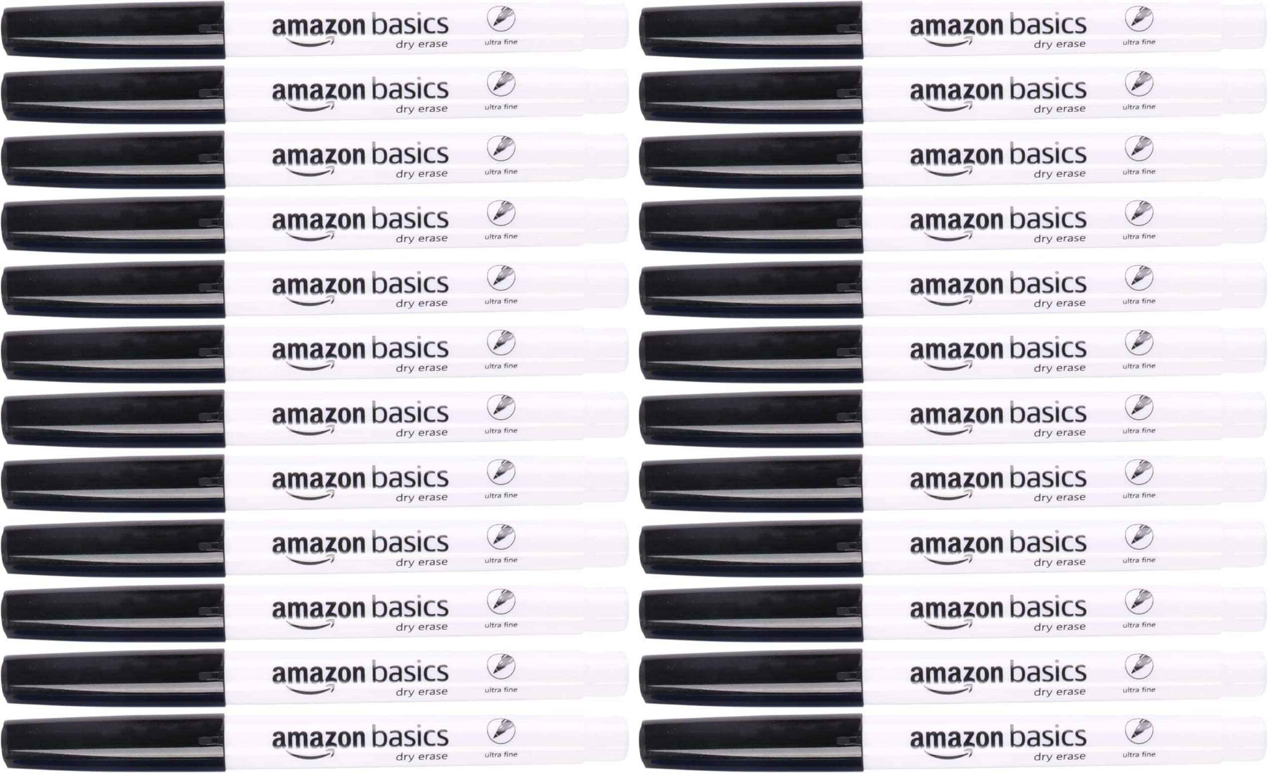 AmazonBasics pennarelli lavagna bianca punta ultrafine neri 12 pezzi