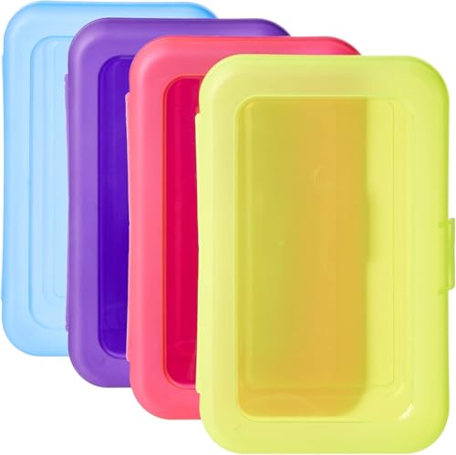 Amazon Basics Scatola Portapenne Plastica 4pz Multicolore