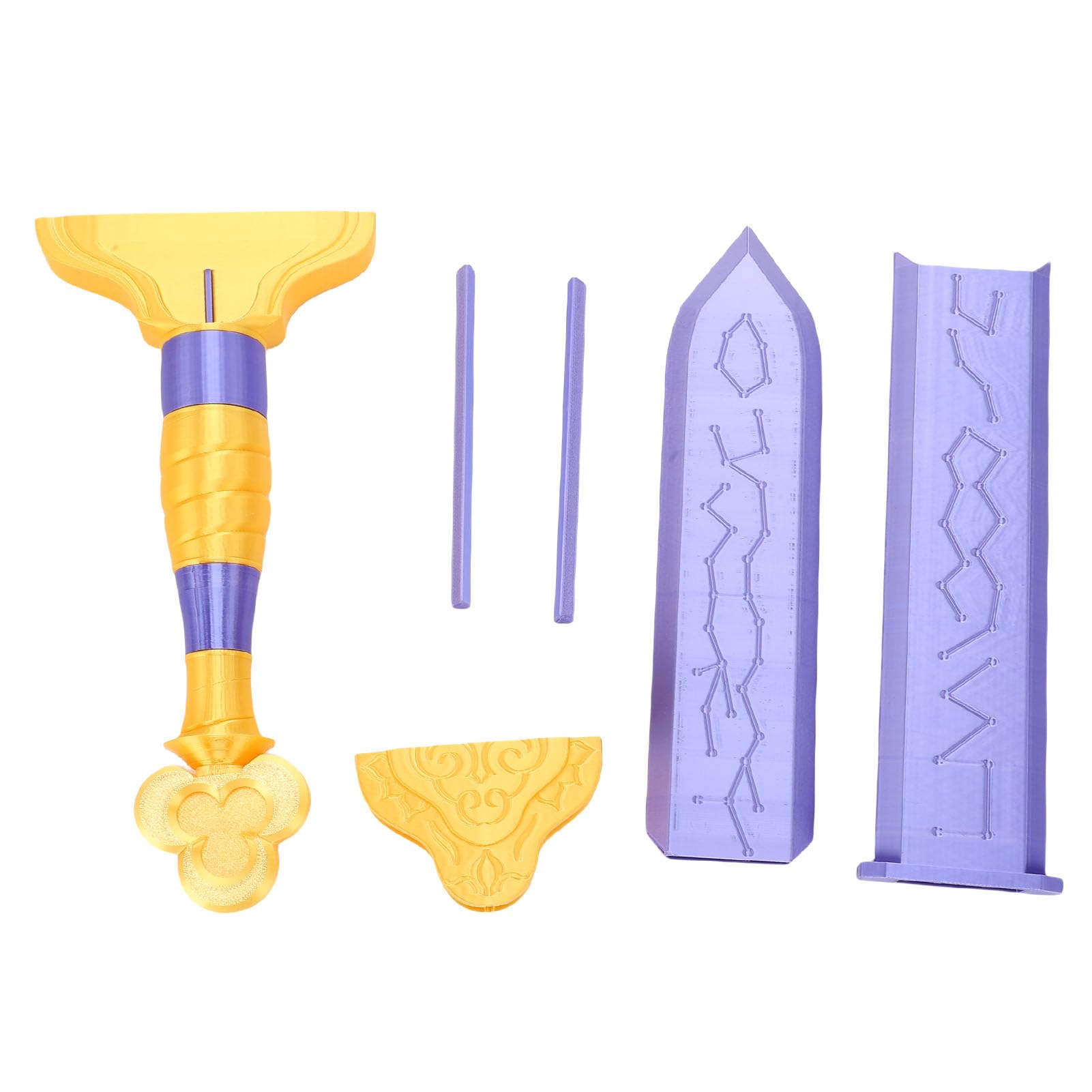 Elprico Spada Cosplay PLA Giallo Blu 66 cm 6 Pezzi