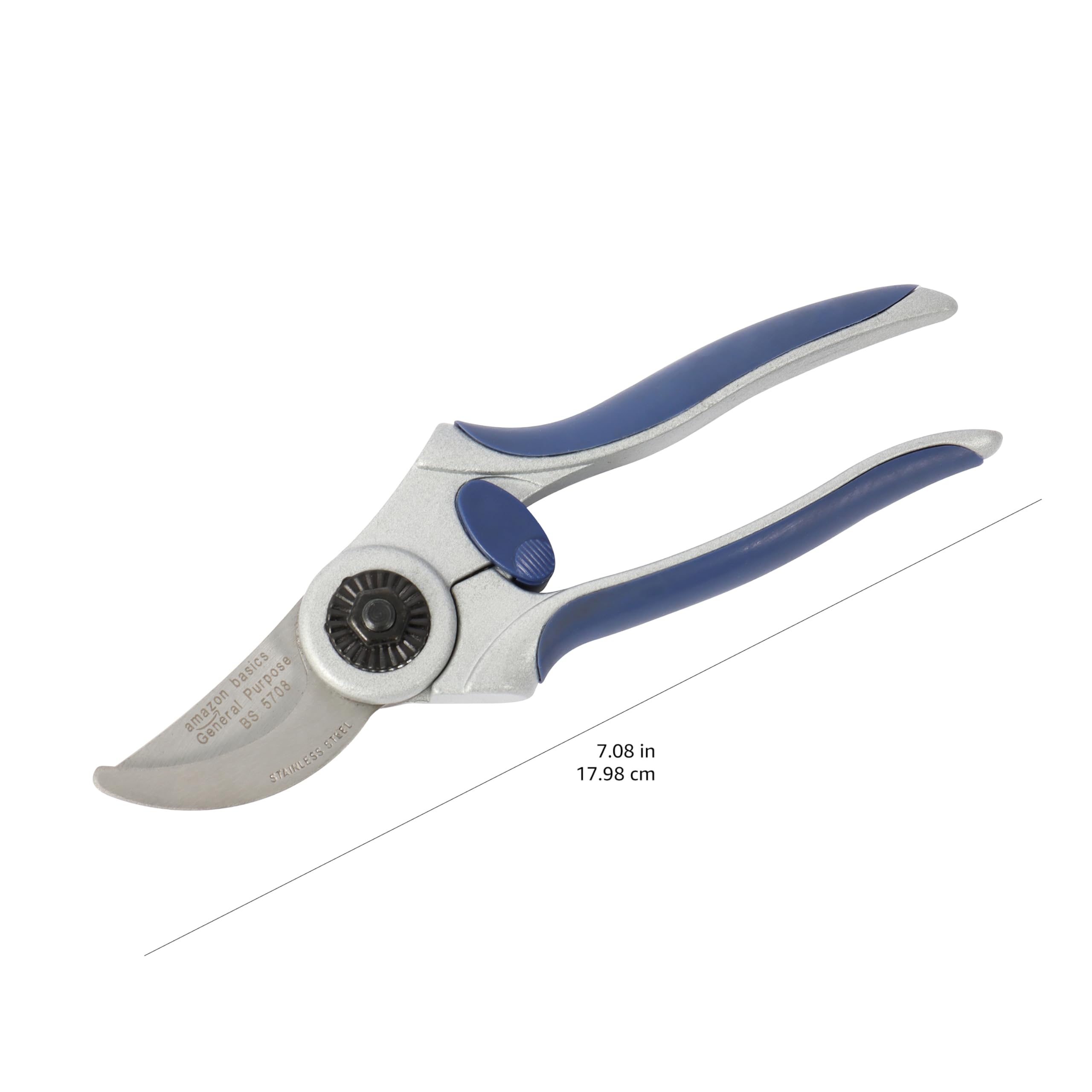 Amazon Basics forbici potatura bypass 17,8 cm blu acciaio