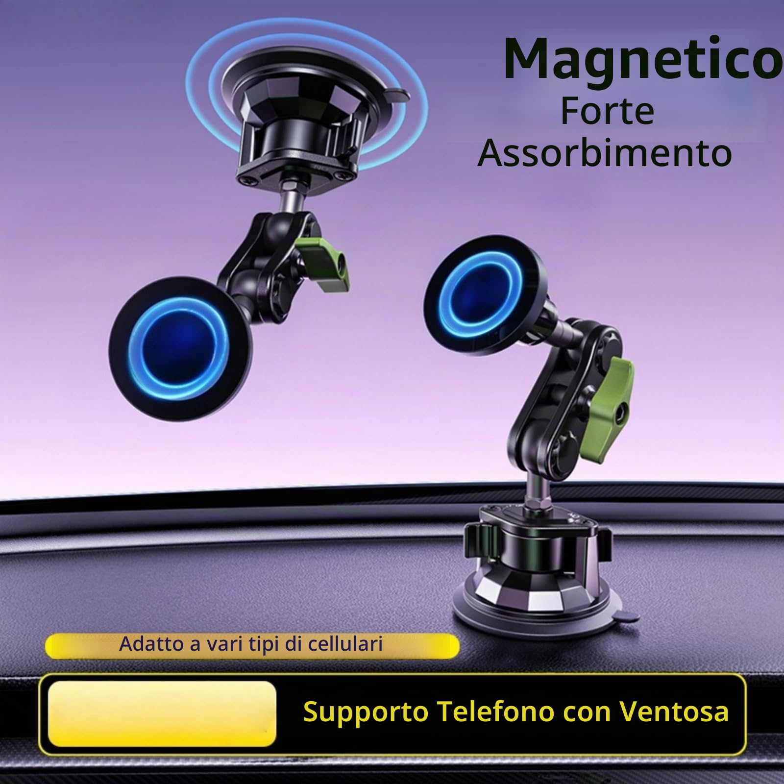 EMEBAY Supporto Magnetico Auto Alluminio 360° MagSafe