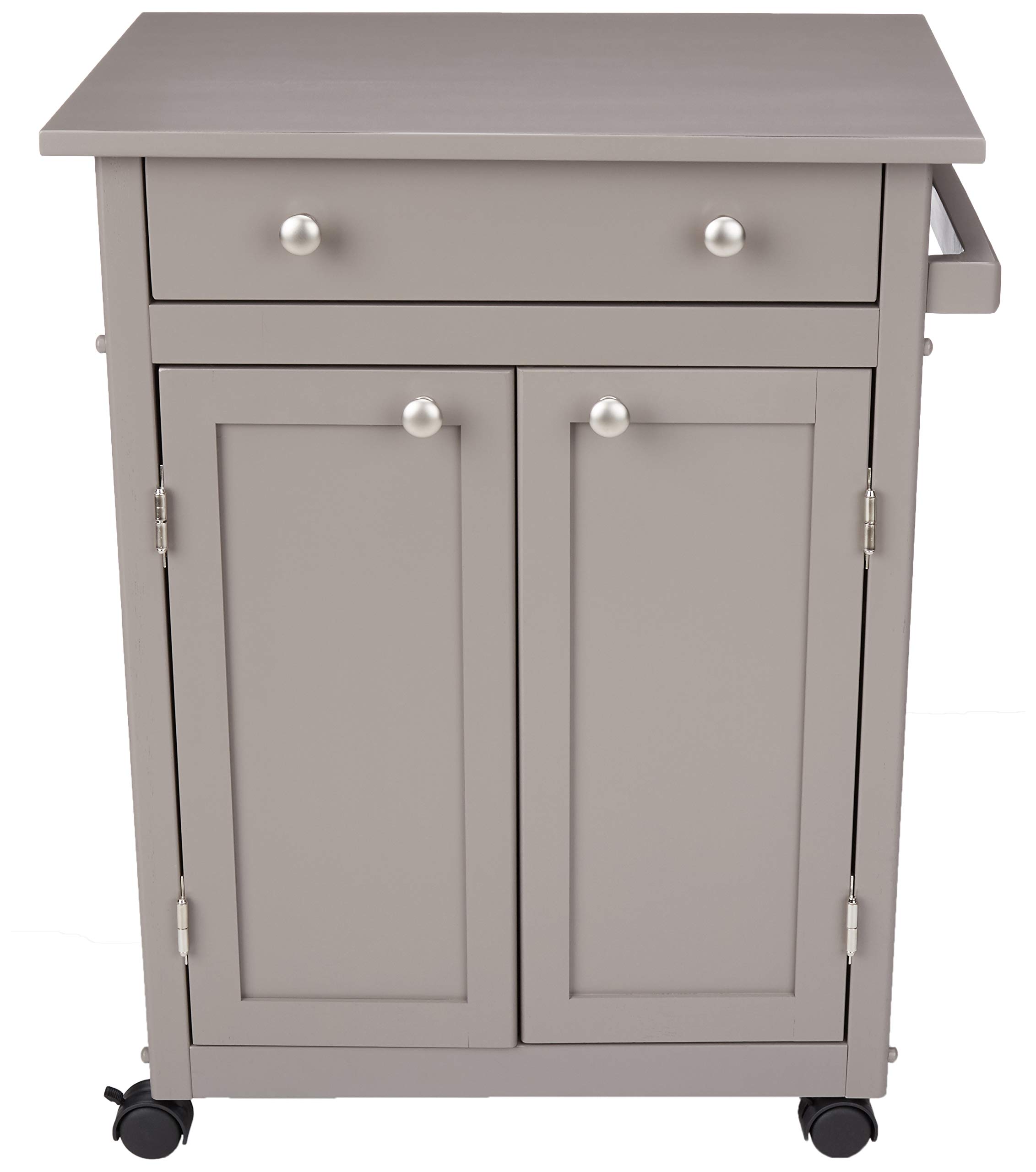 Amazon Basics Classico carrello cucina legno grigio rustico con ruote