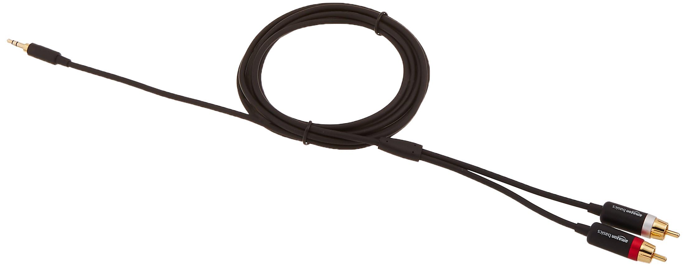 Amazon Basics Cavo Audio Aux 3,5-RCA 2,4 m Nero Placcato Oro