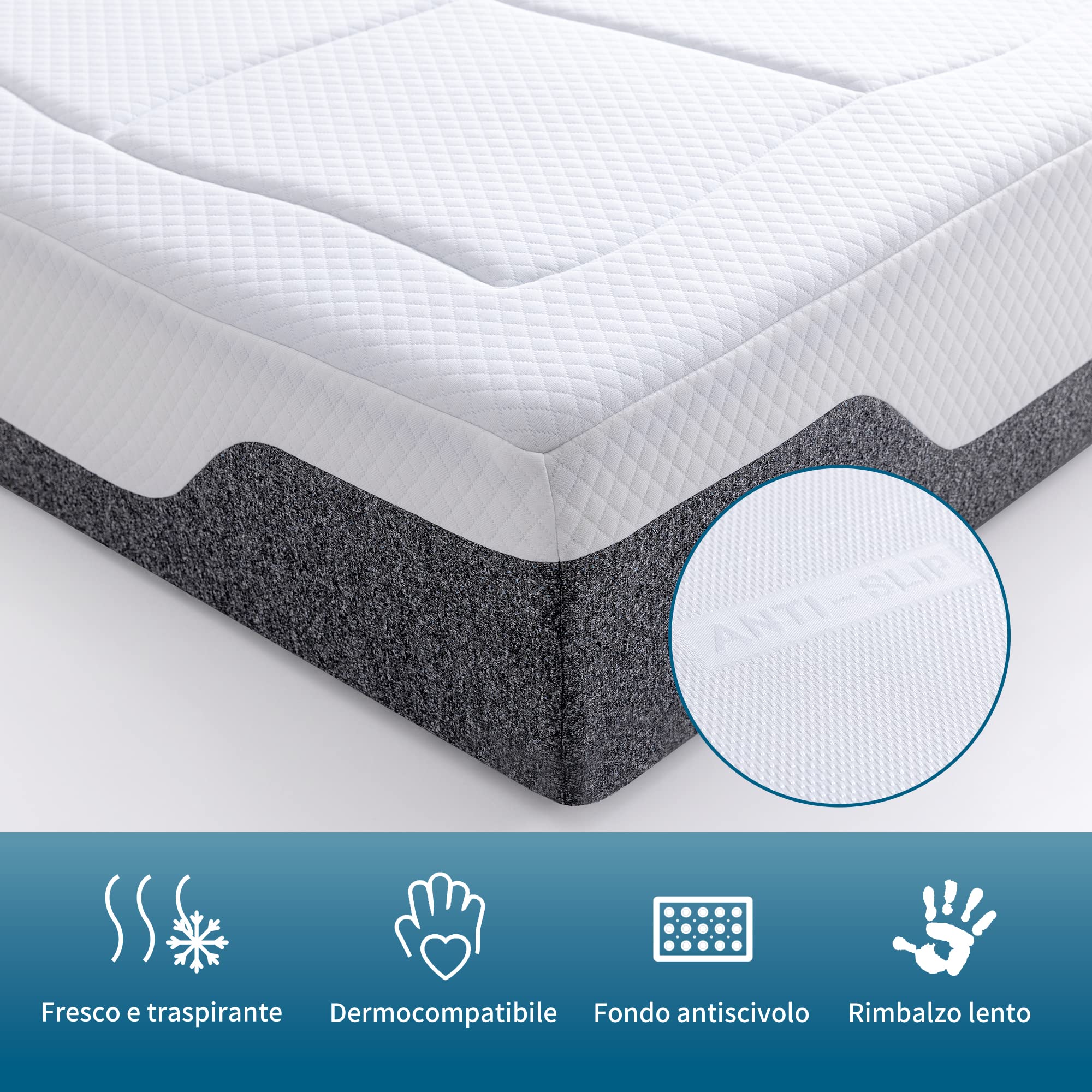 Amazon Basics Materasso memory foam 90x190 molle insacchettate medio