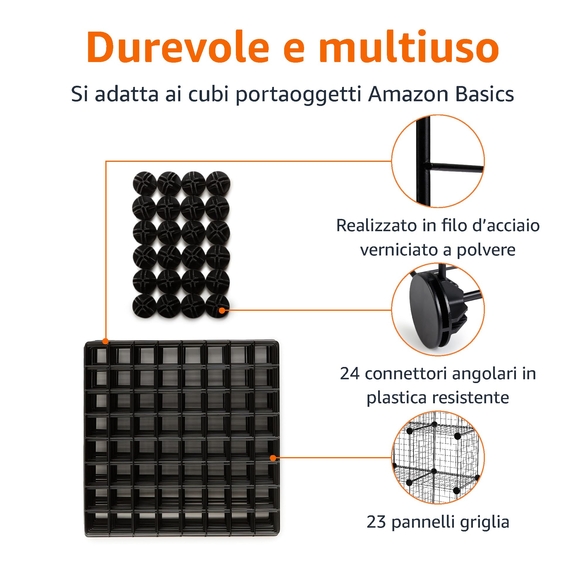 Amazon Basics Scaffale Cubi 6 Posti Nero 66x32x96,5 cm