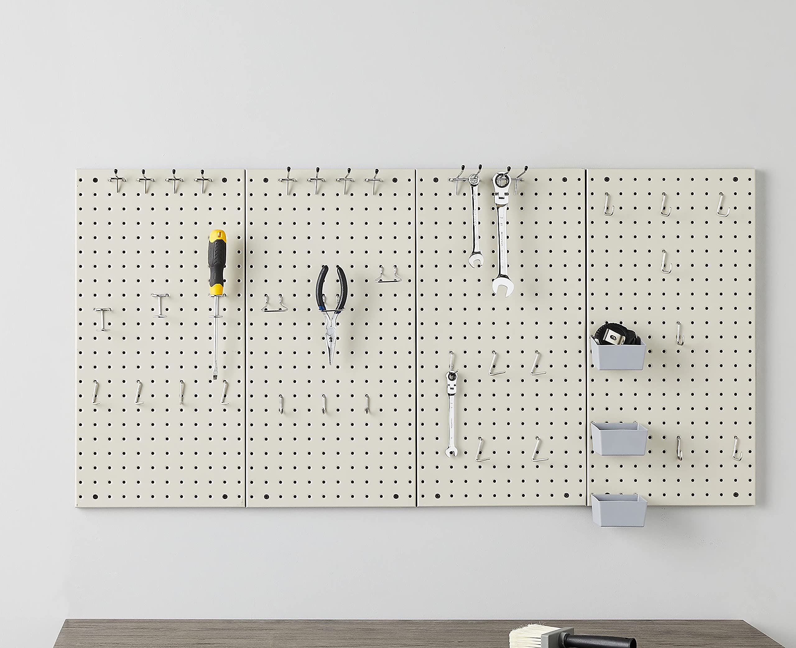 Amazon Basics kit pannelli portautensili metallo grigio 48 pezzi