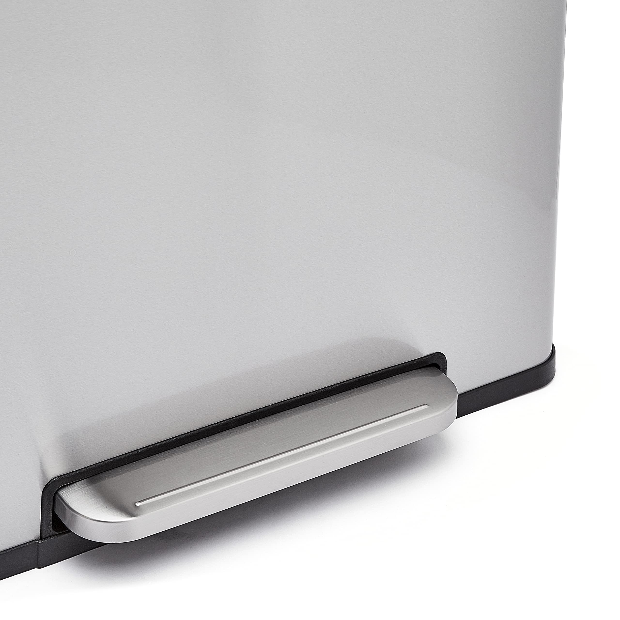 AmazonBasics Pattumiera 30+30L Doppia 60L Acciaio Inox