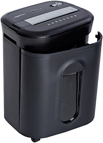 Amazon Basics Distruggidocumenti 15 Fogli P-4 Nero 22,7L con Ruote