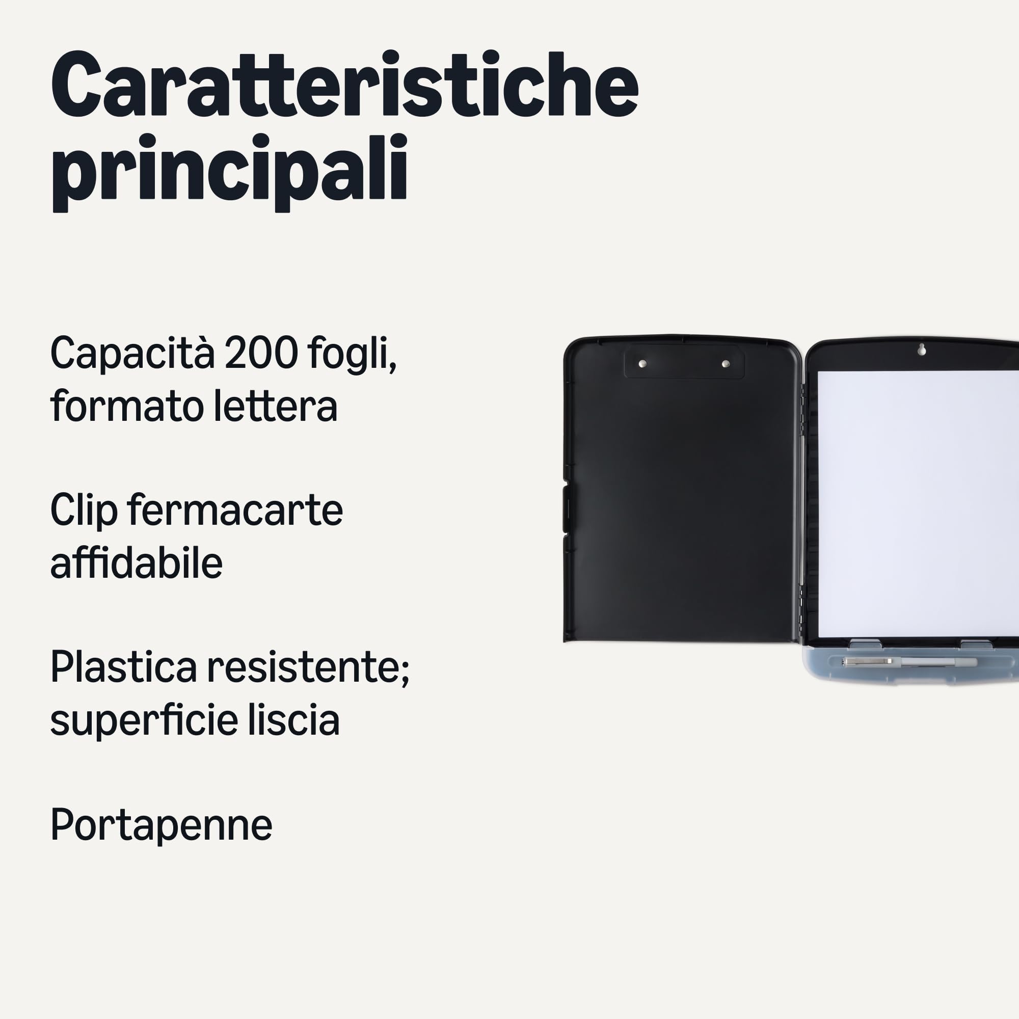 Amazon Basics portablocco A4 nero 36,5x25 cm