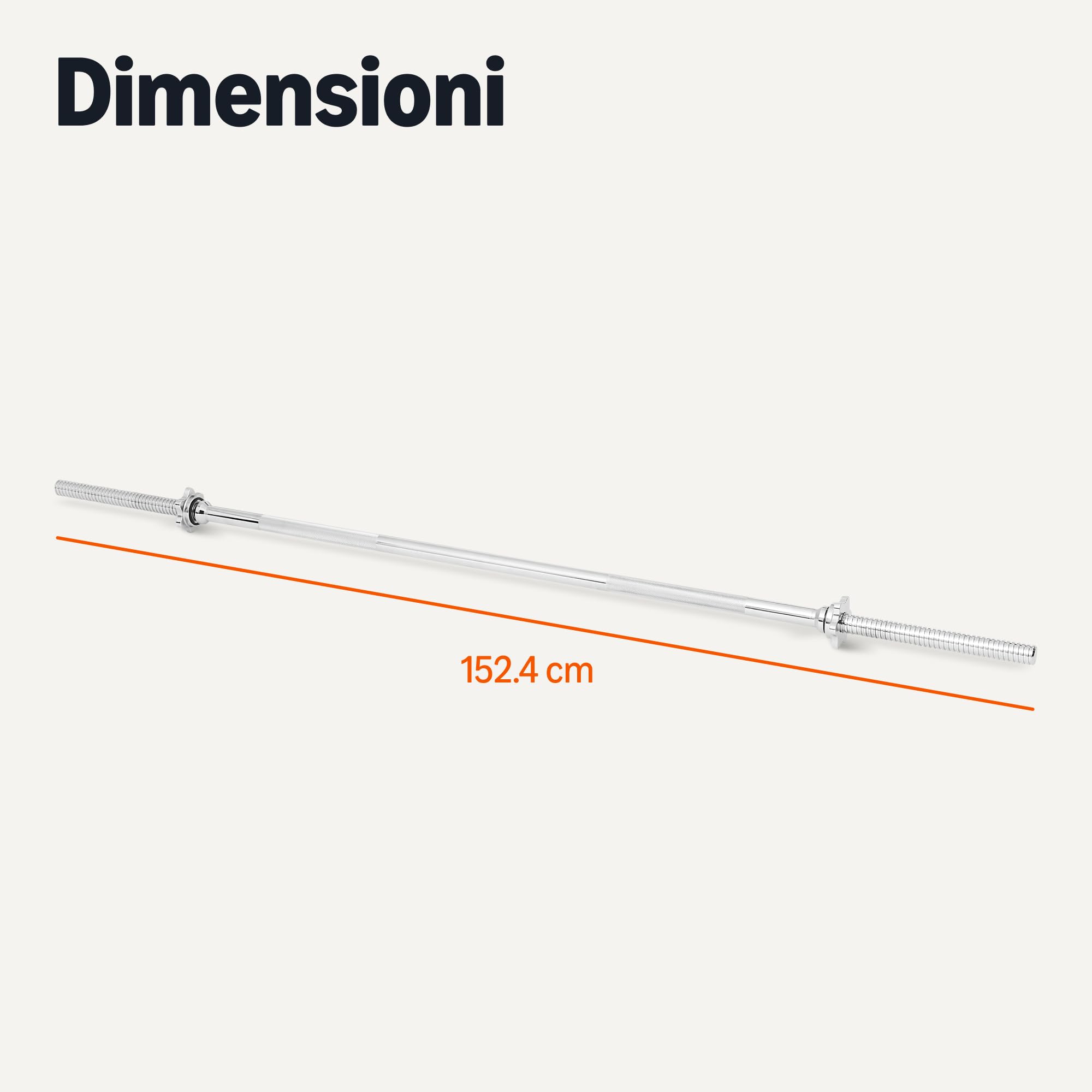 Amazon Basics Bilanciere Dritto 152,4cm Cromato