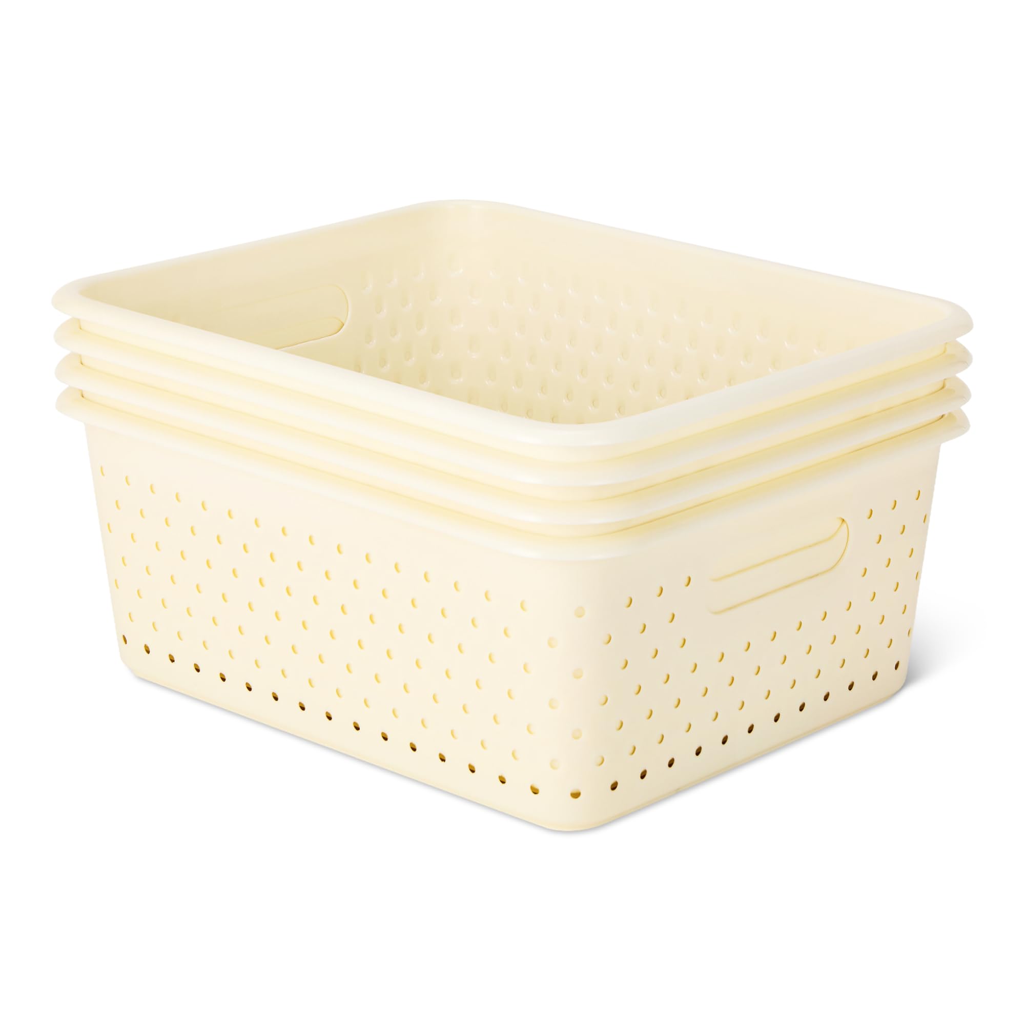Amazon Basics Cestini Plastica Avorio Set 6 Pezzi