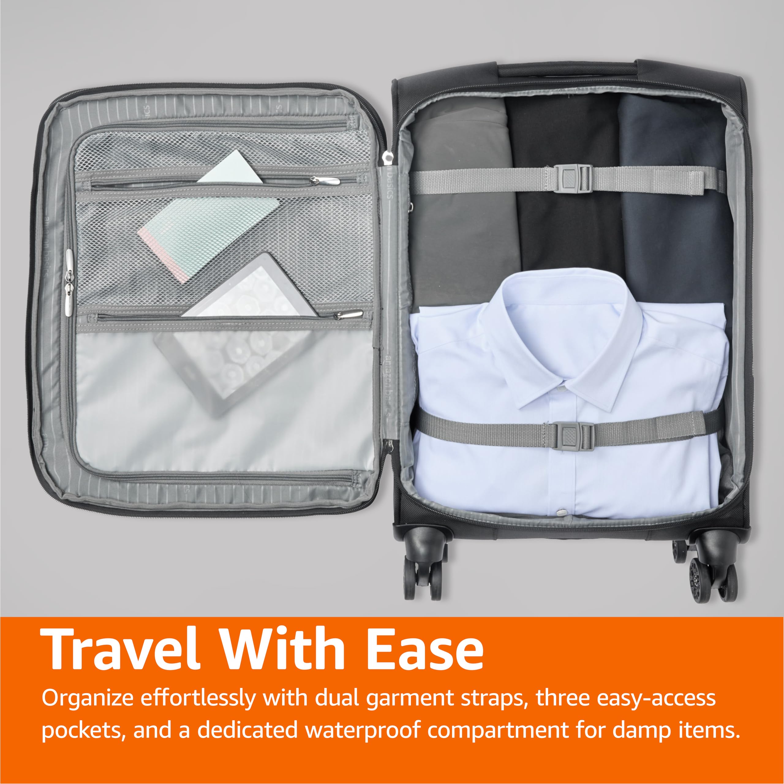 Amazon Basics Premium Valigia Morbida Espandibile TSA