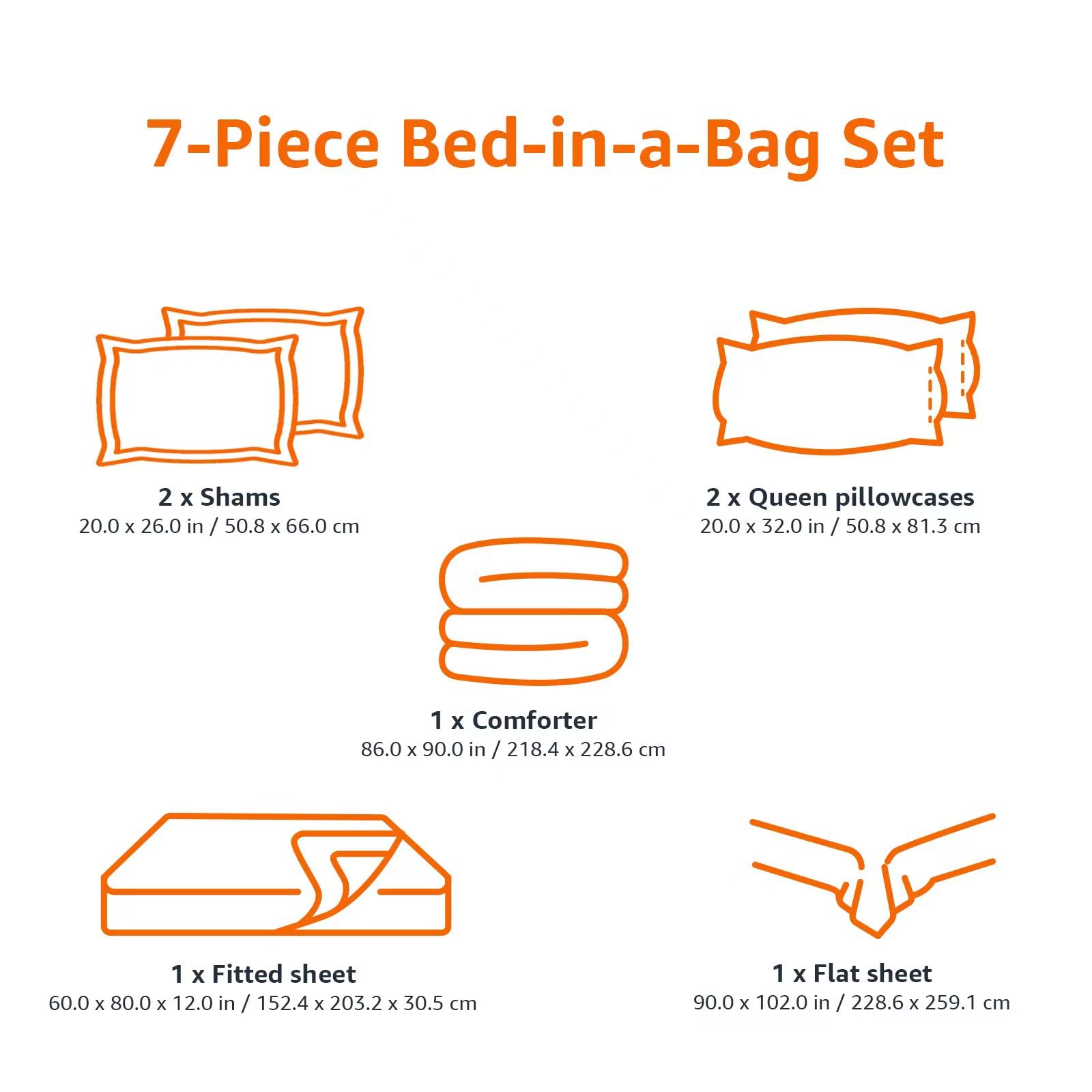 AmazonBasics Set Letto 7 Pezzi Full Queen Blu Marino Scozzese