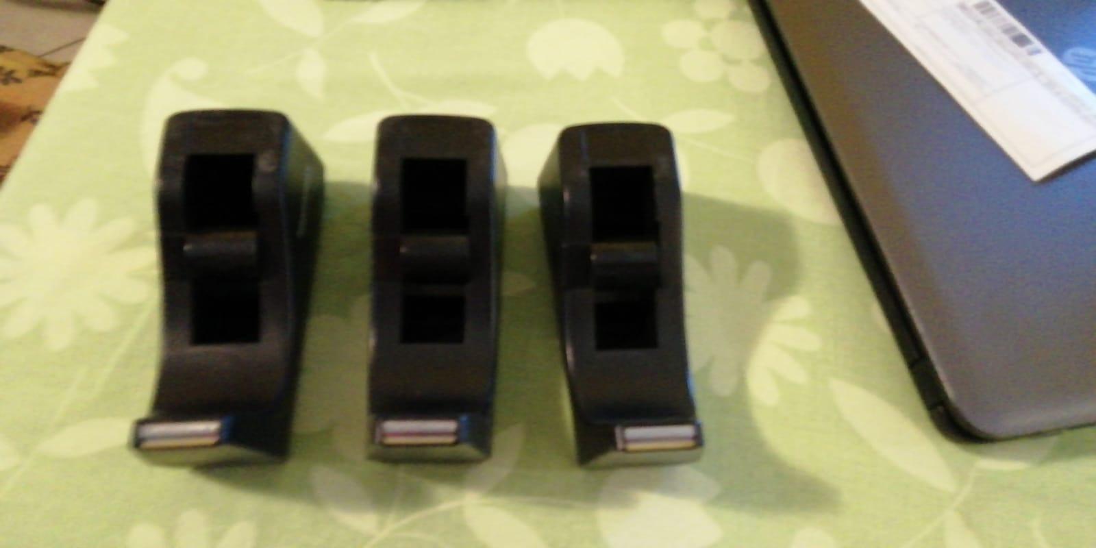 Amazon Basics Dispenser Nastro Adesivo Nero 3 Pezzi Ufficio