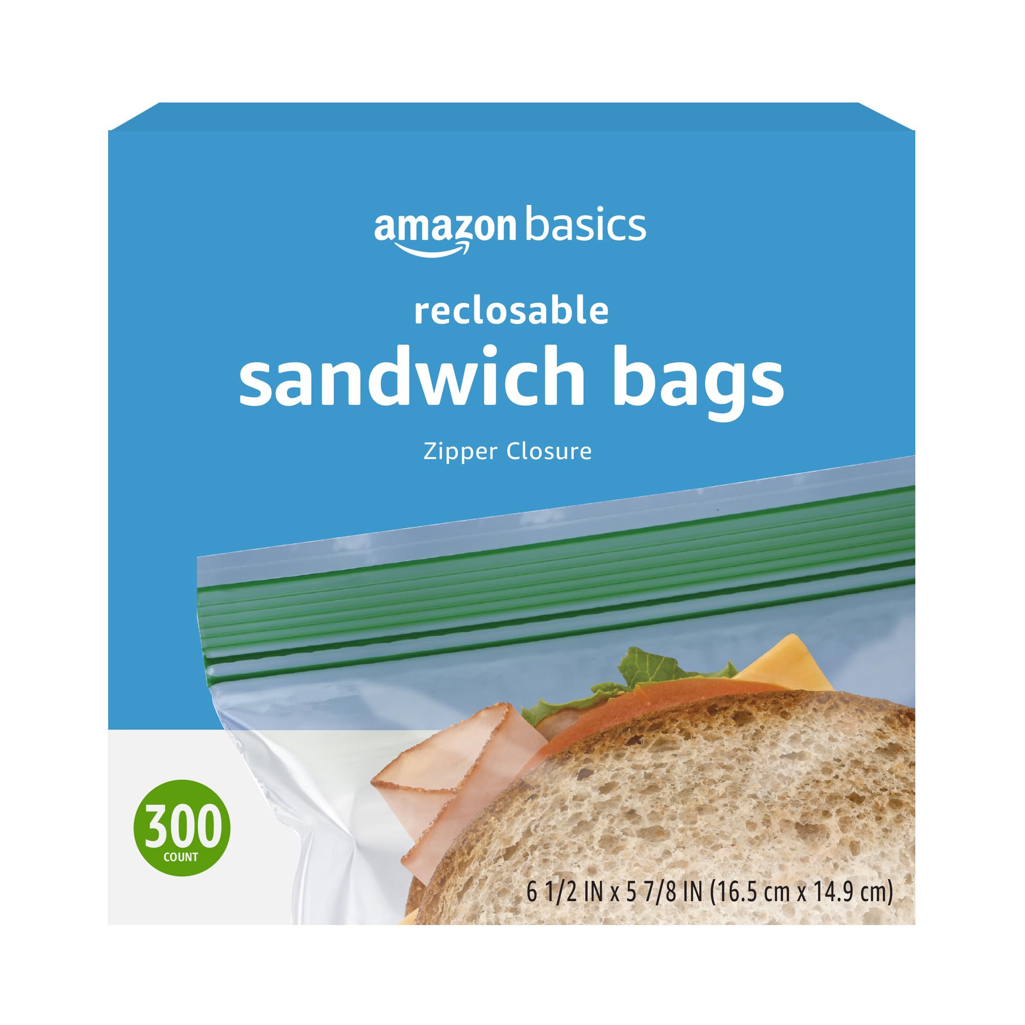 AmazonBasics Sacchetti Sandwich Richiudibili 300 Pezzi