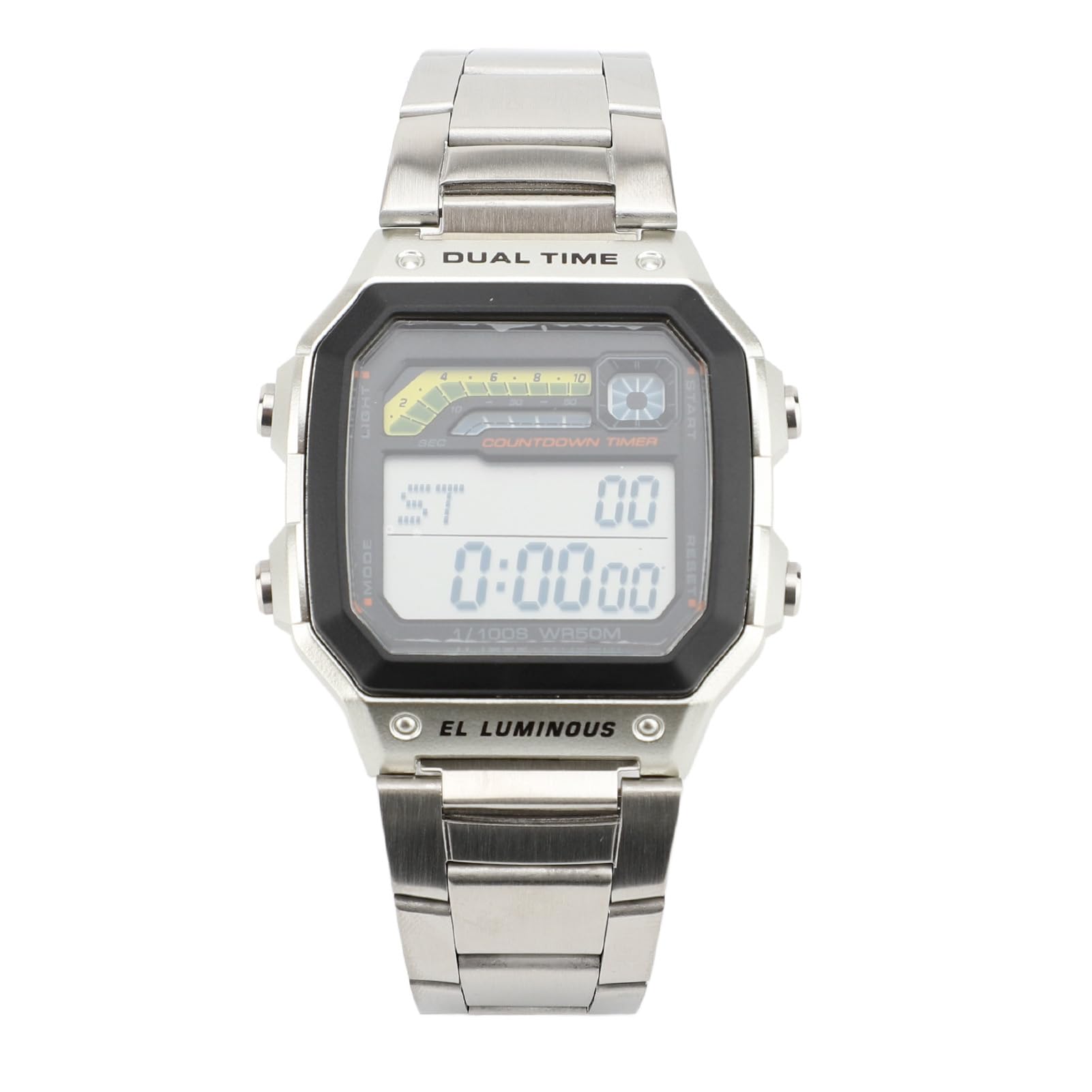 Elprico Orologio Sportivo Digitale Acciaio Argento