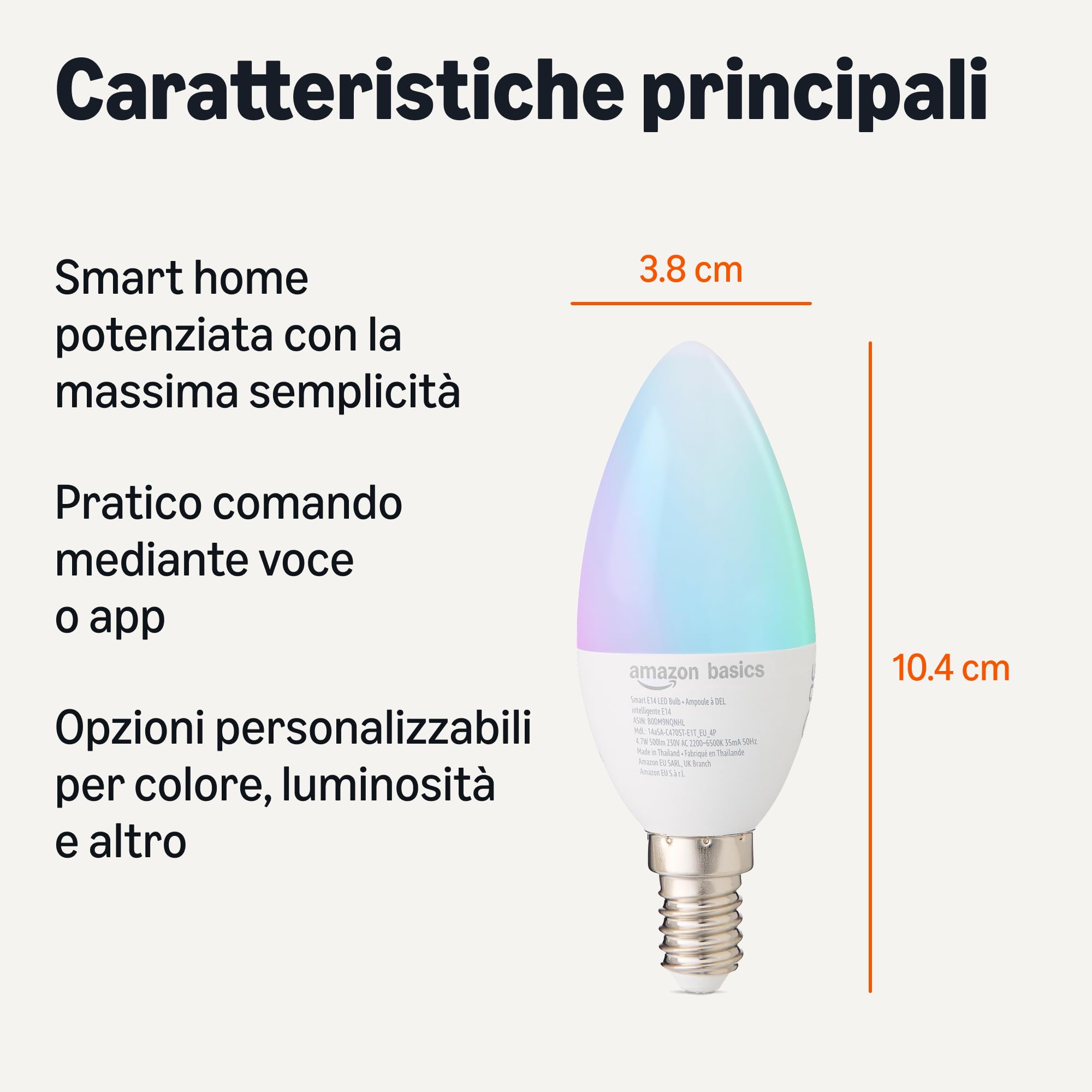Amazon Basics Lampadina E14 Smart Colore Conf. 2