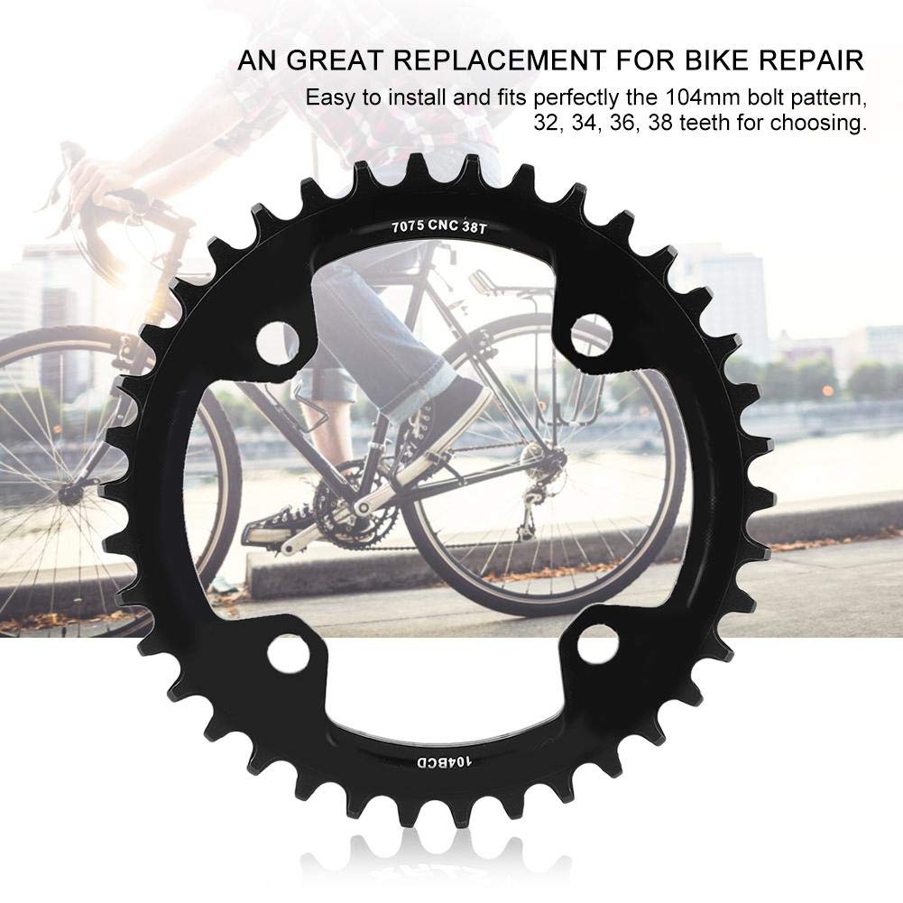 Elprico corona bici 38T BCD 104 nera alluminio