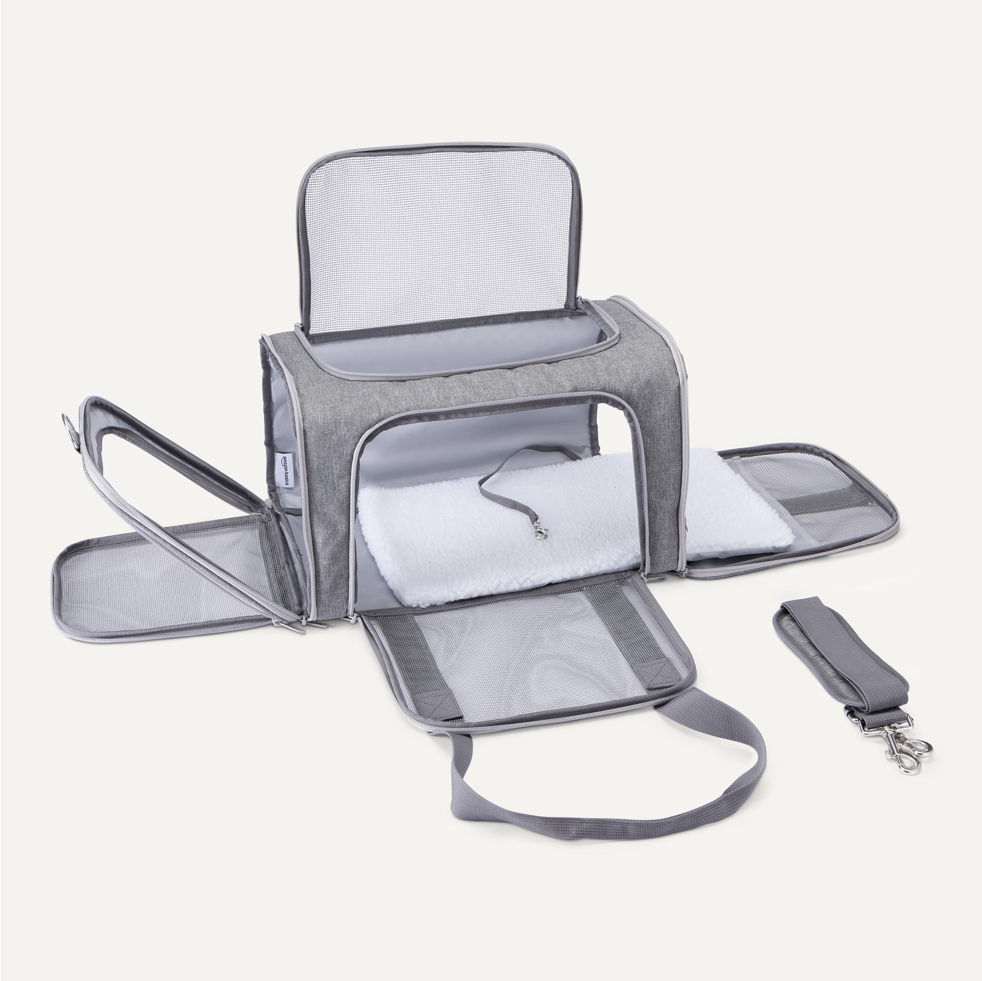 Amazon Basics Trasportino Borsa Gatti Cani Grigio