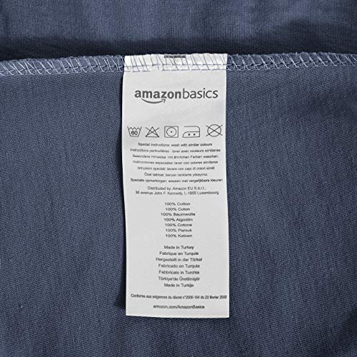 AmazonBasics Lenzuolo con Angoli Jersey 90x200 Blu Marino