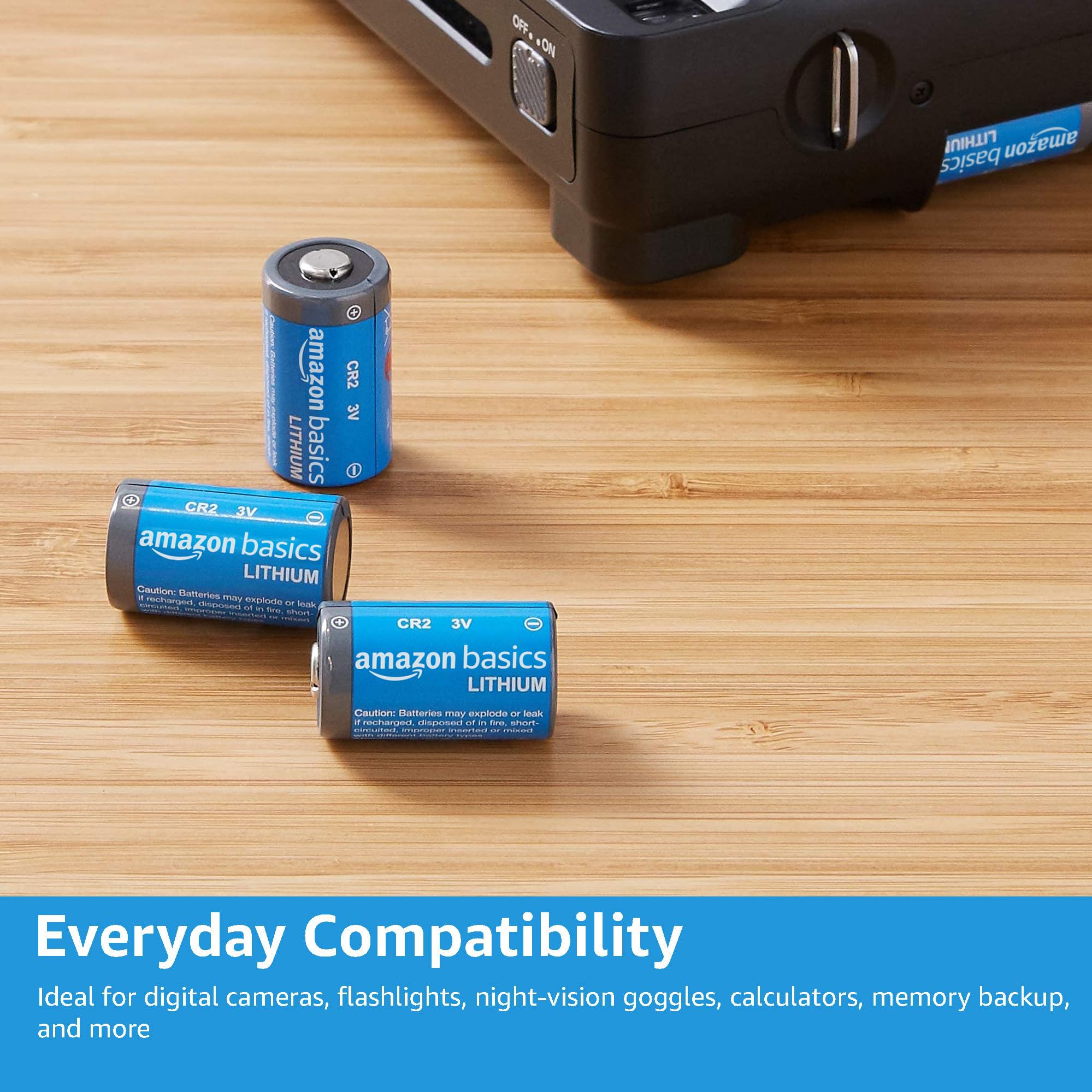 AmazonBasics batterie litio CR2 3V 4 pezzi lunga durata