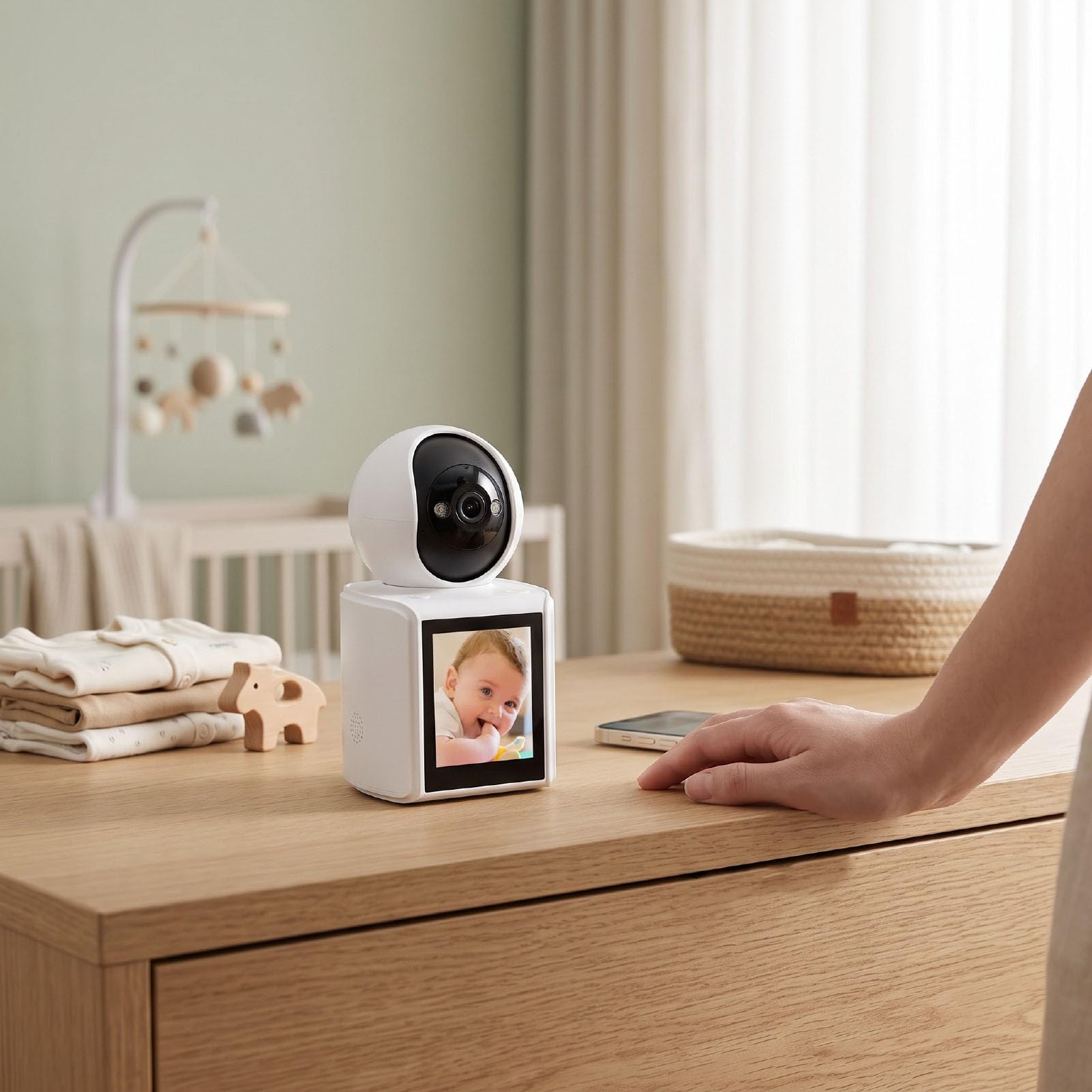 Elprico Telecamera Sicurezza WiFi con Schermo 2MP 1080p