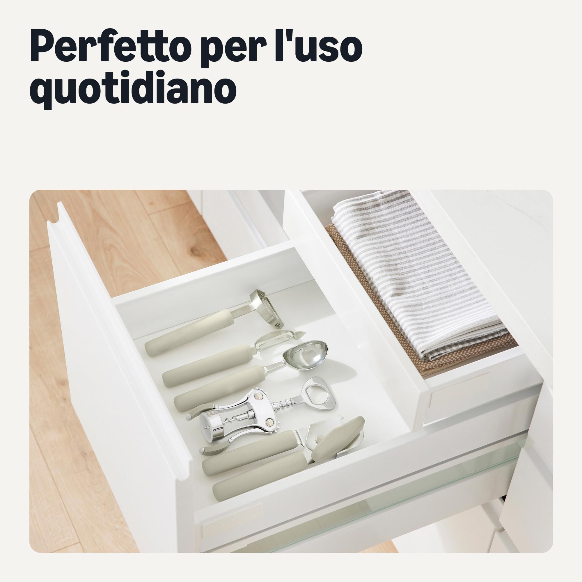 AmazonBasics Apriscatole Manuale Acciaio Inox Grigio Lino