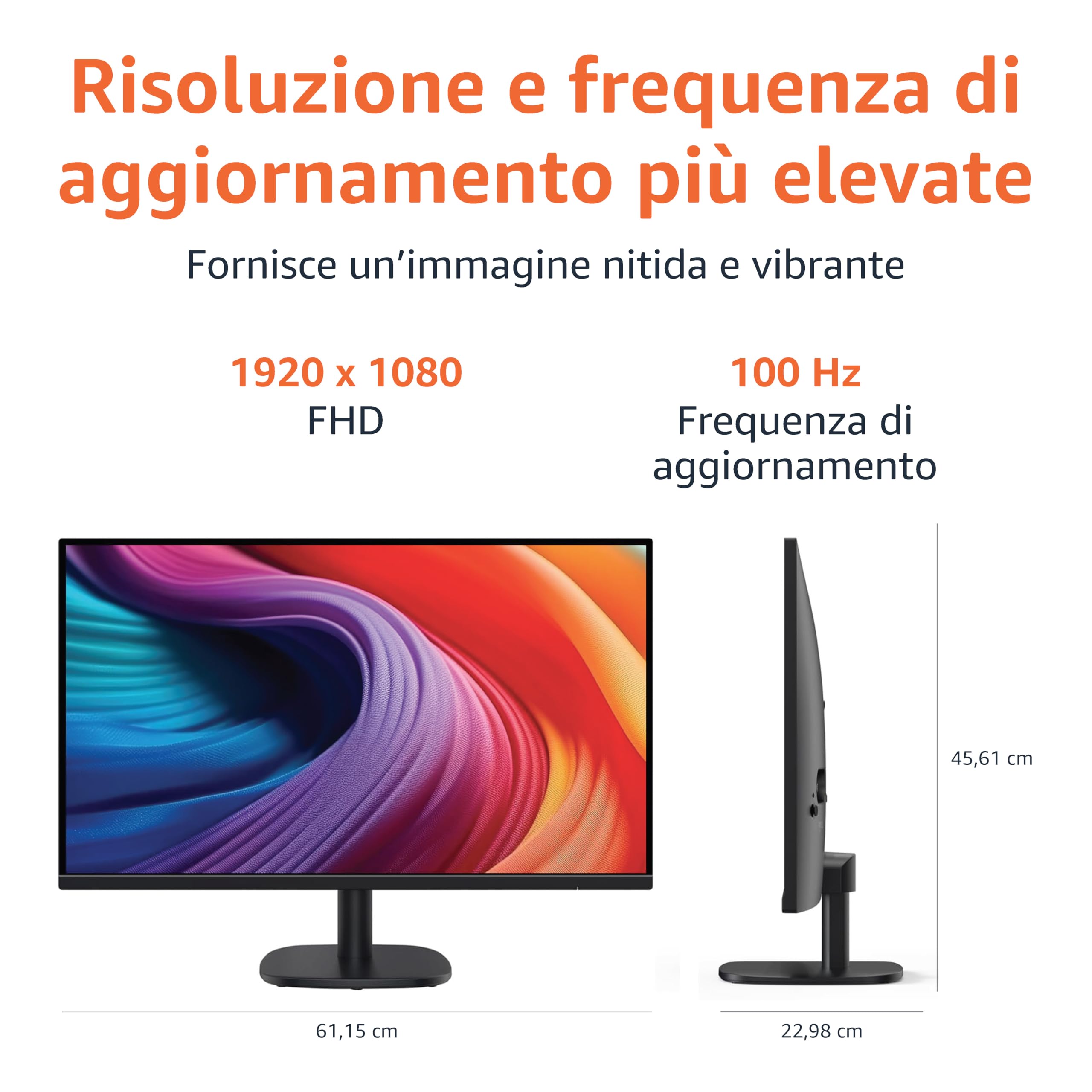 Amazon Basics Monitor 27 Pollici FHD 100Hz con Casse