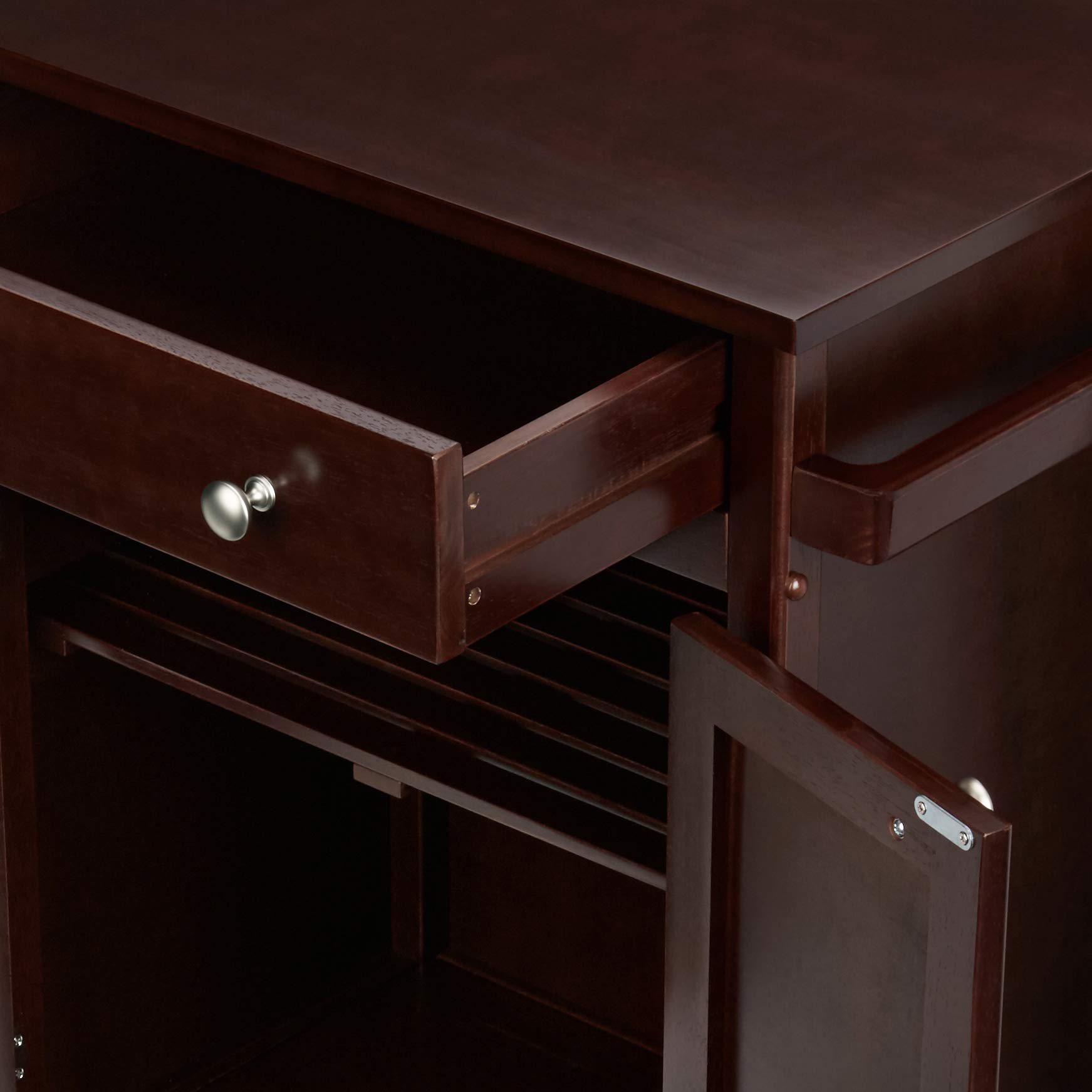 Amazon Basics Classico carrello cucina legno espresso con ruote