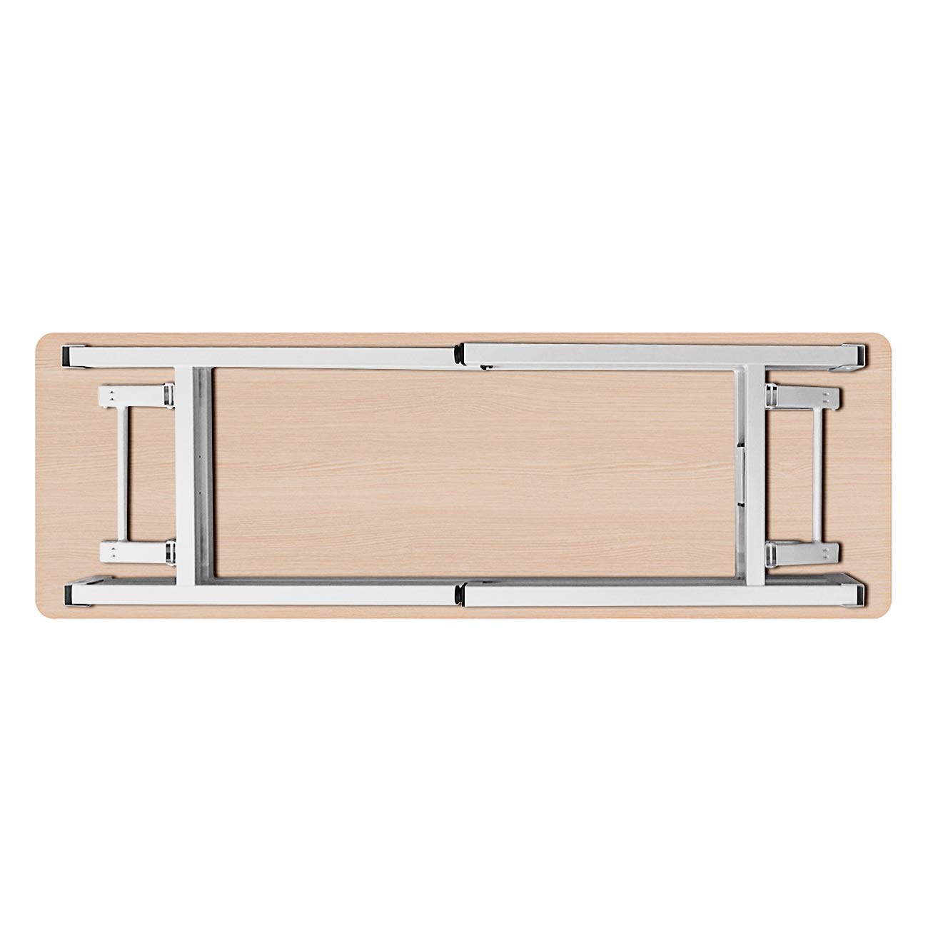 Amazon Basics Tavolo Pieghevole 140 cm Rovere Gambe Bianche