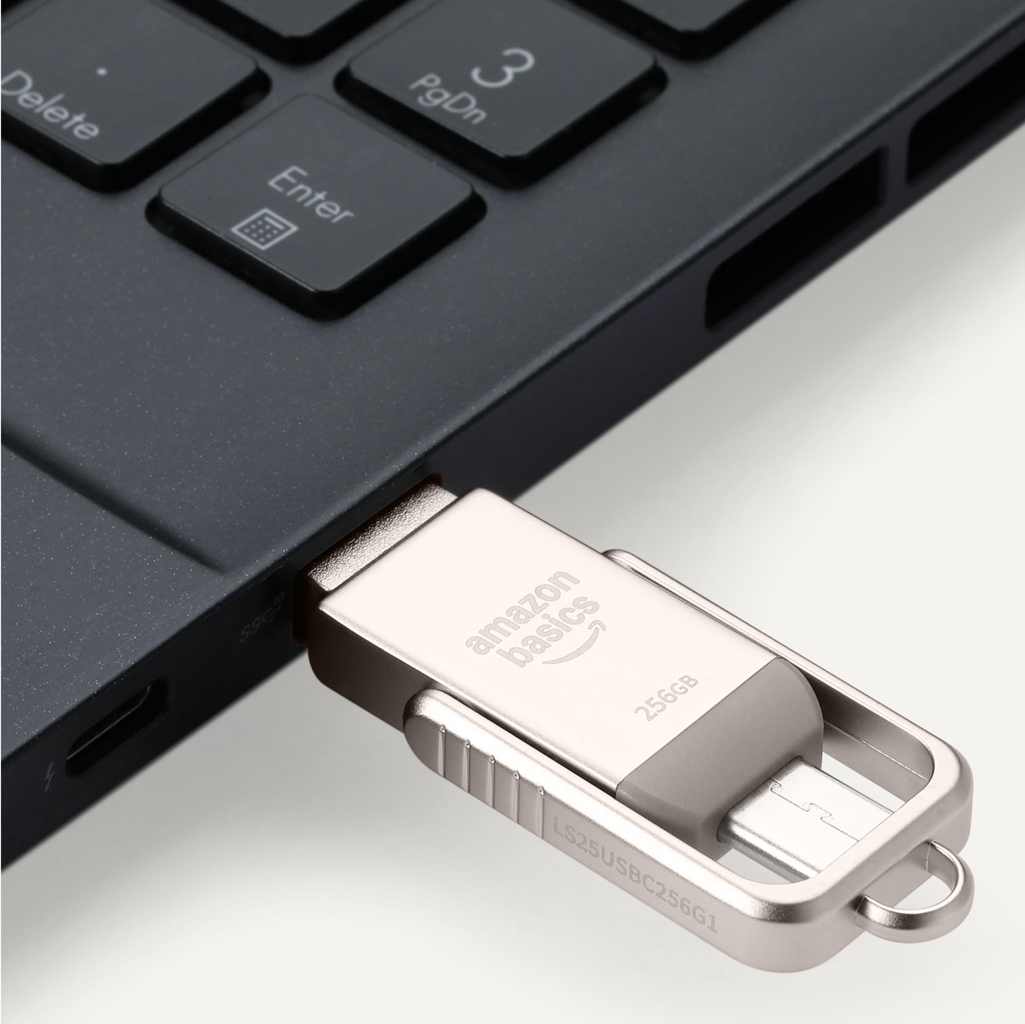 AmazonBasics chiavetta USB doppia USB-C USB-A 256 GB argento