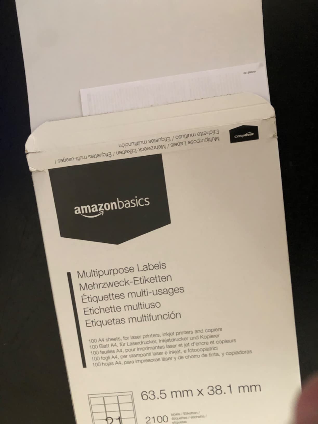 Amazon Basics Etichette Adesive 70x36mm 2400pz Bianche