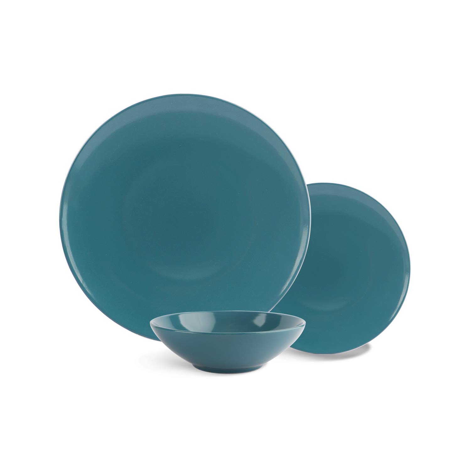Amazon Basics Servizio Piatti Gres 18 Pezzi 6 Persone Verde