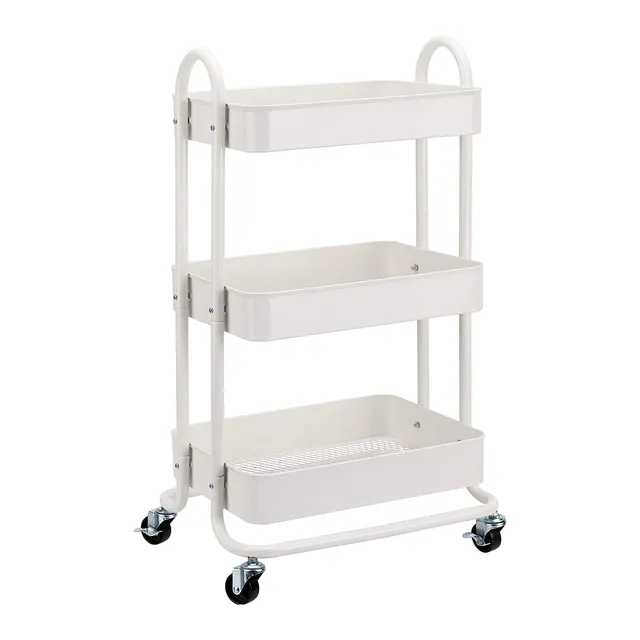 Amazon Basics Carrello 3 Ripiani con Ruote Bianco Cucina