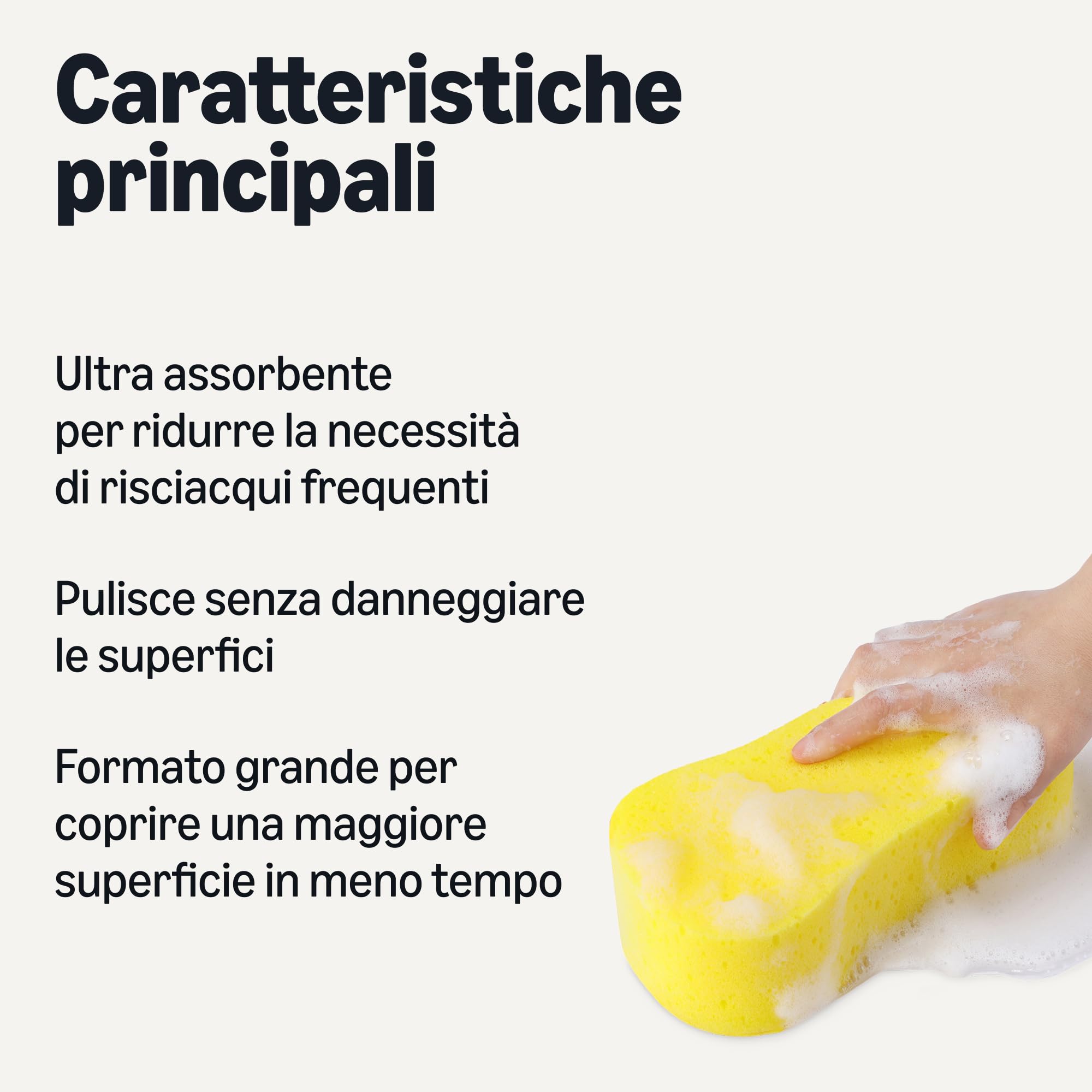 Amazon Basics Spugne Auto Jumbo Gialle Confezione da 3 Pezzi