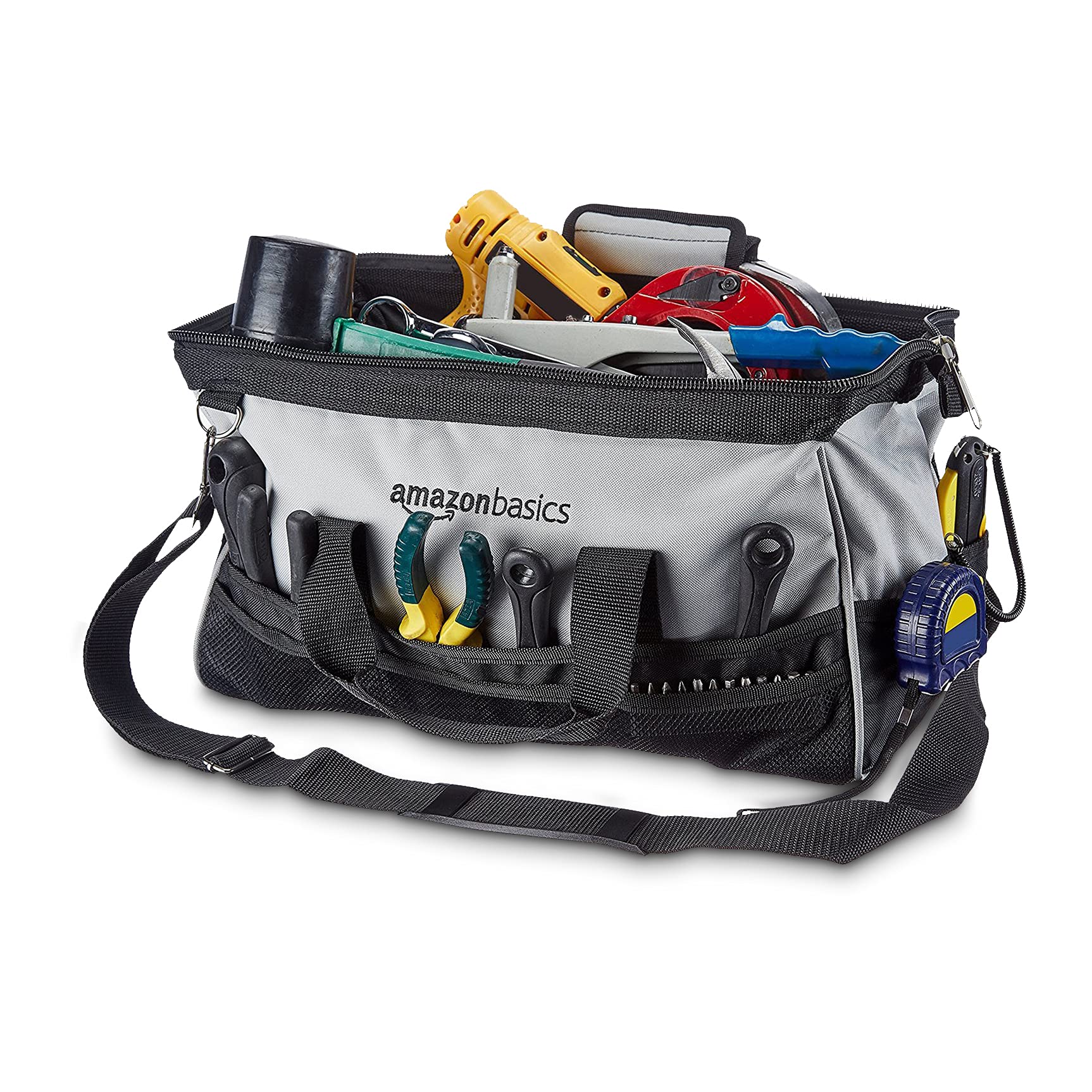 Amazon Basics Borsa Portautensili 40,6 cm Nero Grigio 26 Tasche