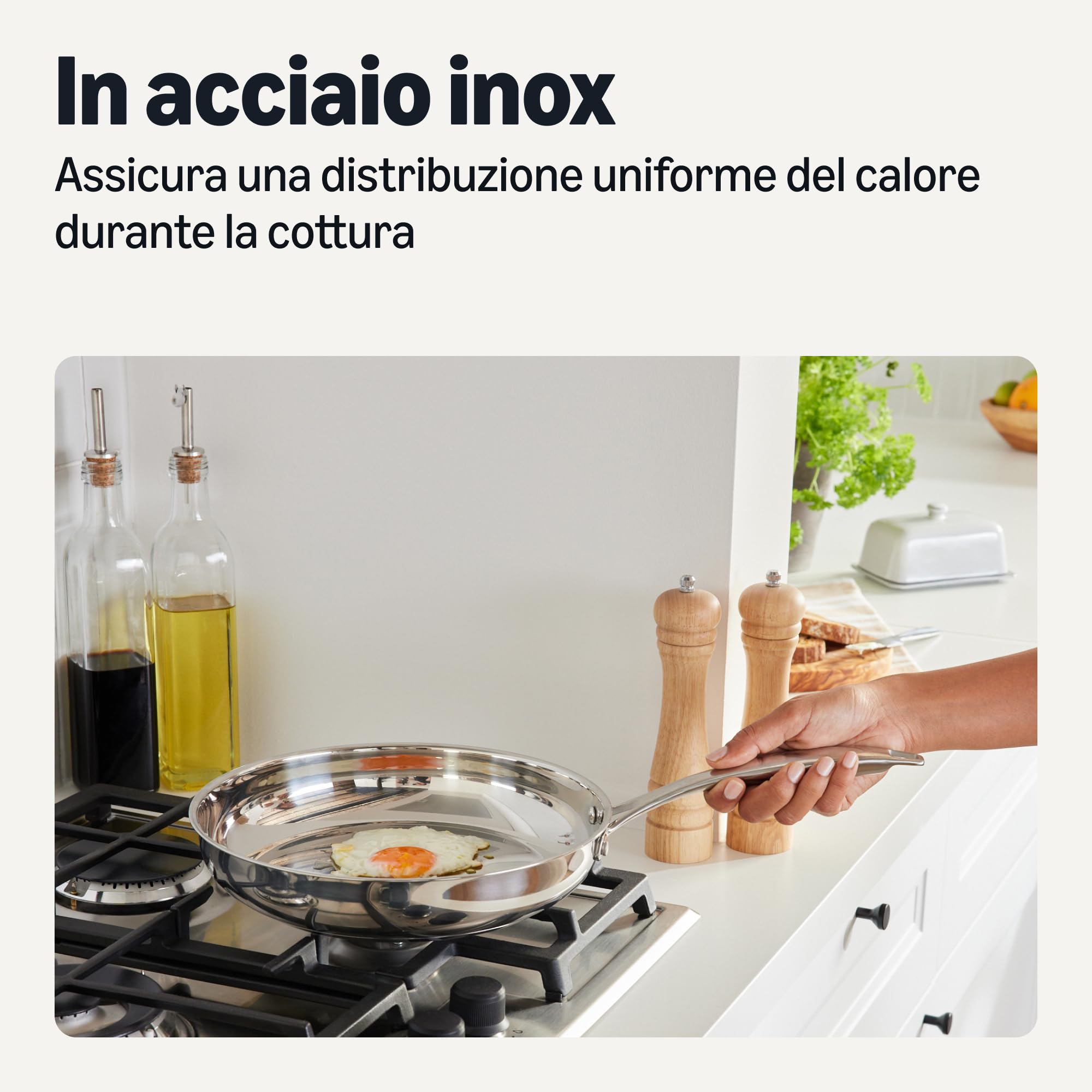 AmazonBasics Set Pentole Inox 5 Pezzi Induzione