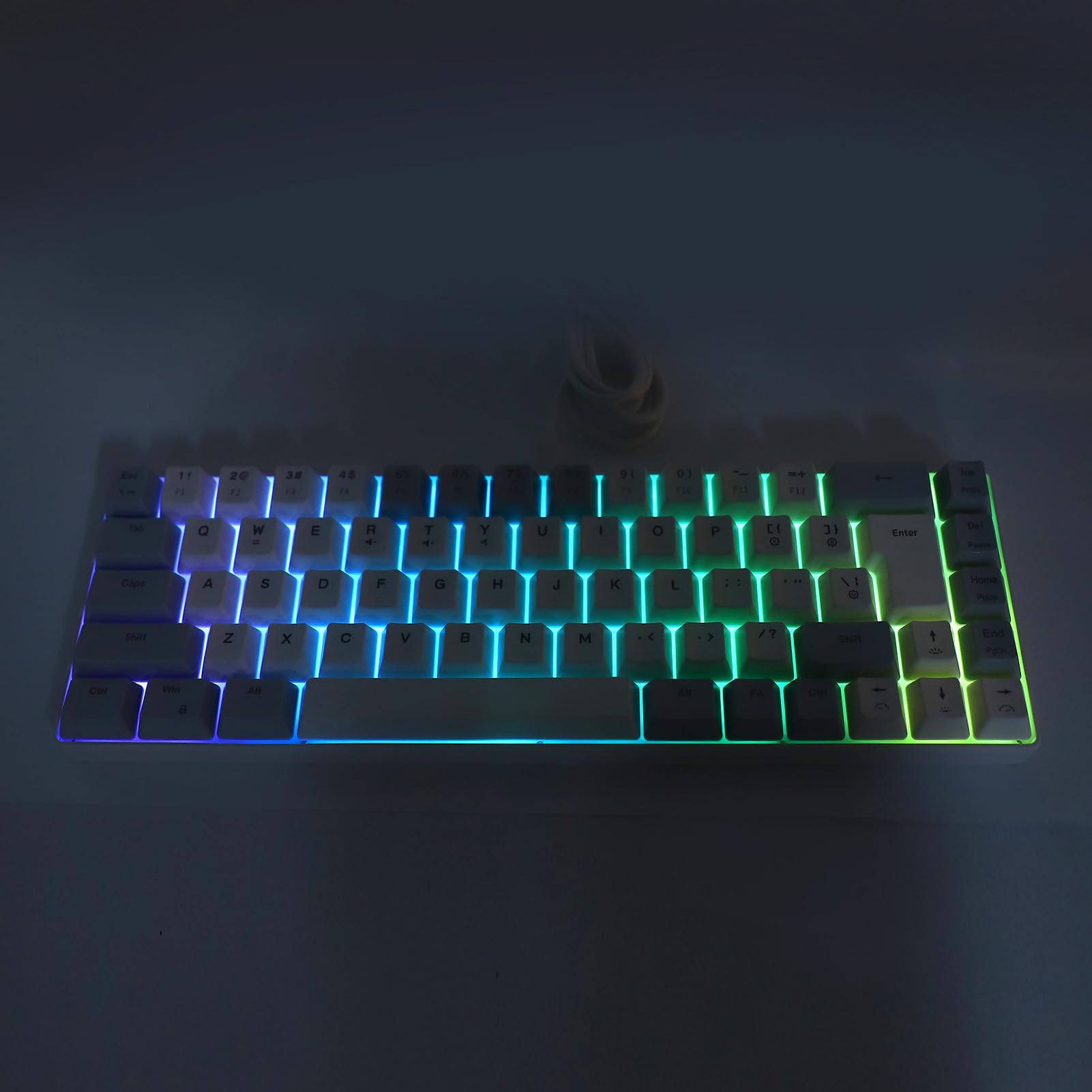 Elprico tastiera gaming 68 tasti RGB bianco grigio USB anti-ghost