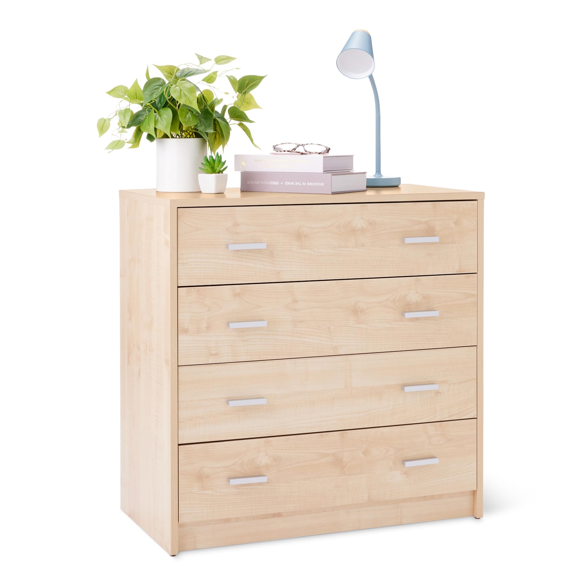 Amazon Basics Cassettiera 4 Cassetti Bianco 75x40x74 cm