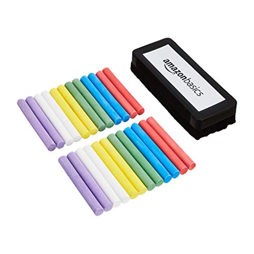 AmazonBasics Gessetti Senza Polvere 24 Pezzi Colorati Atossici