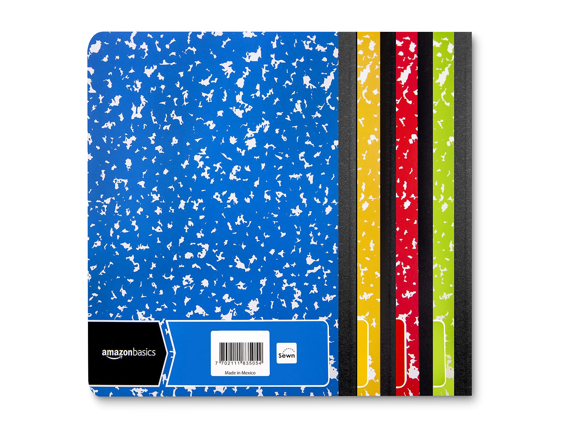 AmazonBasics Quaderno a Righe 100 Fogli 4 Pezzi Marmorizzato