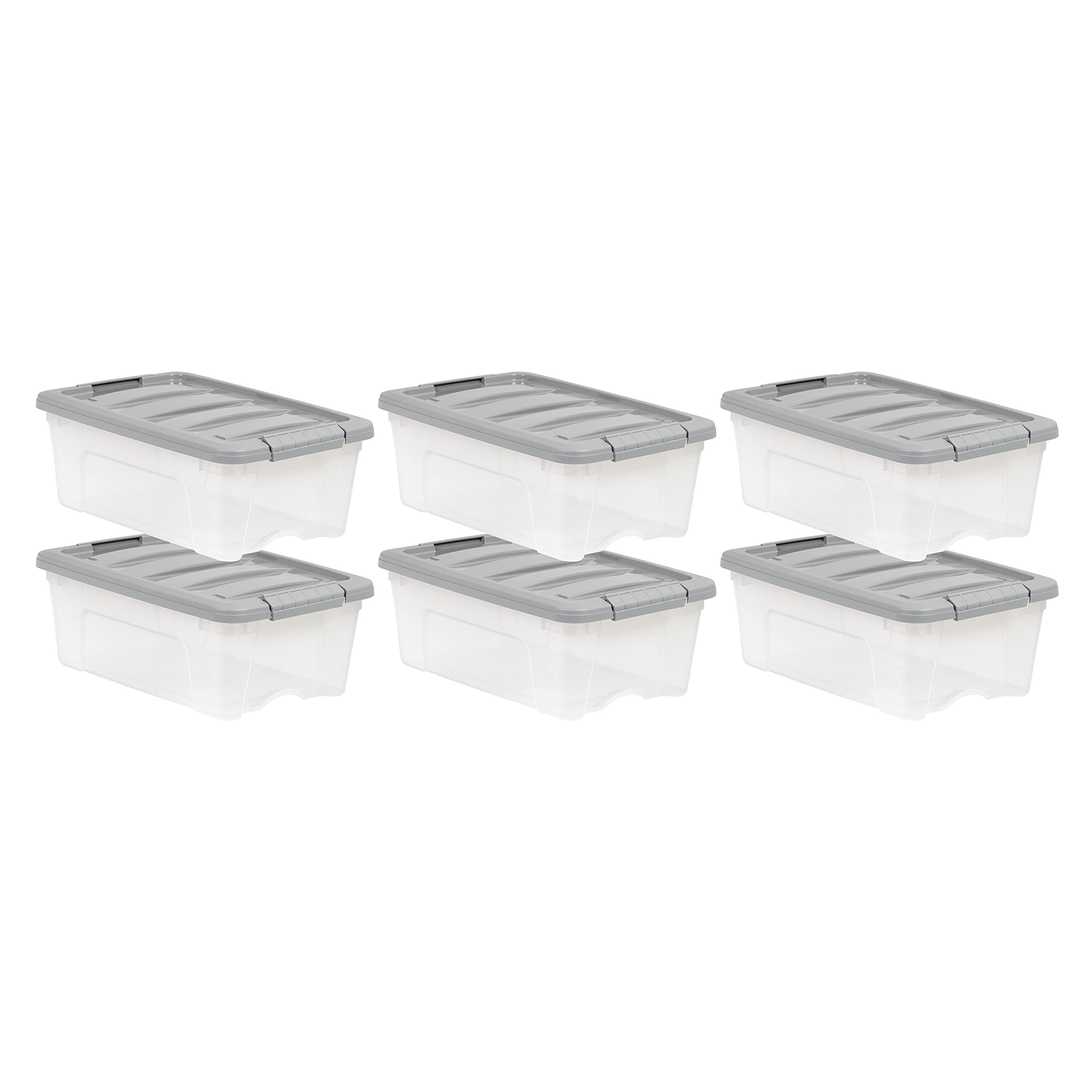 AmazonBasics Contenitori Plastica 12 L x6 Trasparenti Impilabili
