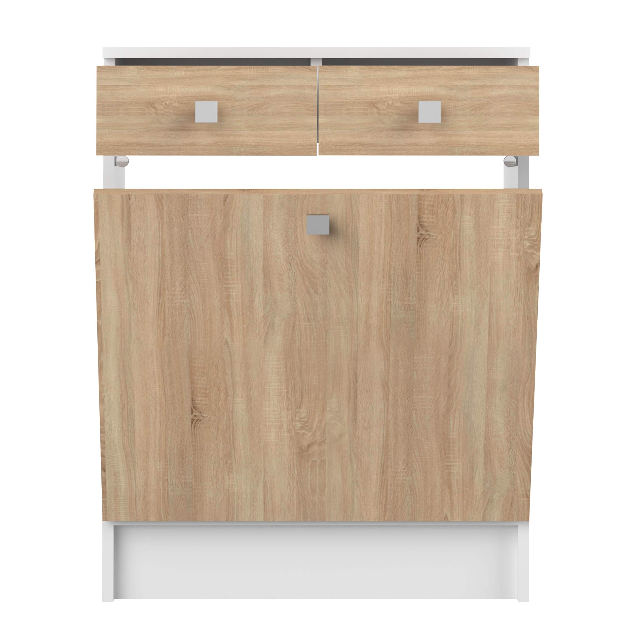 Amazon Basics Armadietto biancheria bianco quercia 60 cm