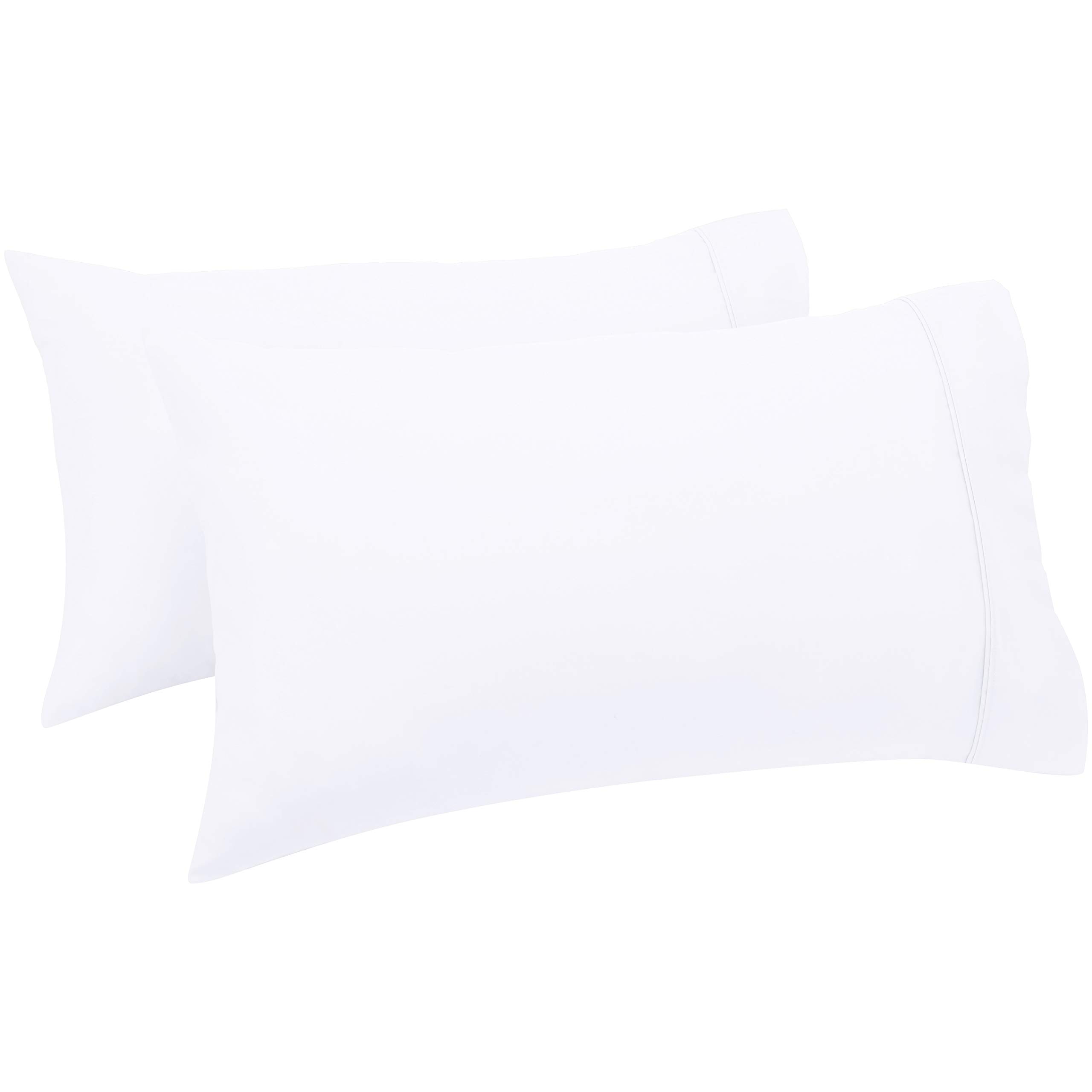 Amazon Basics Federe cotone rasatello 400 fili 50x80 bianche 2 pz