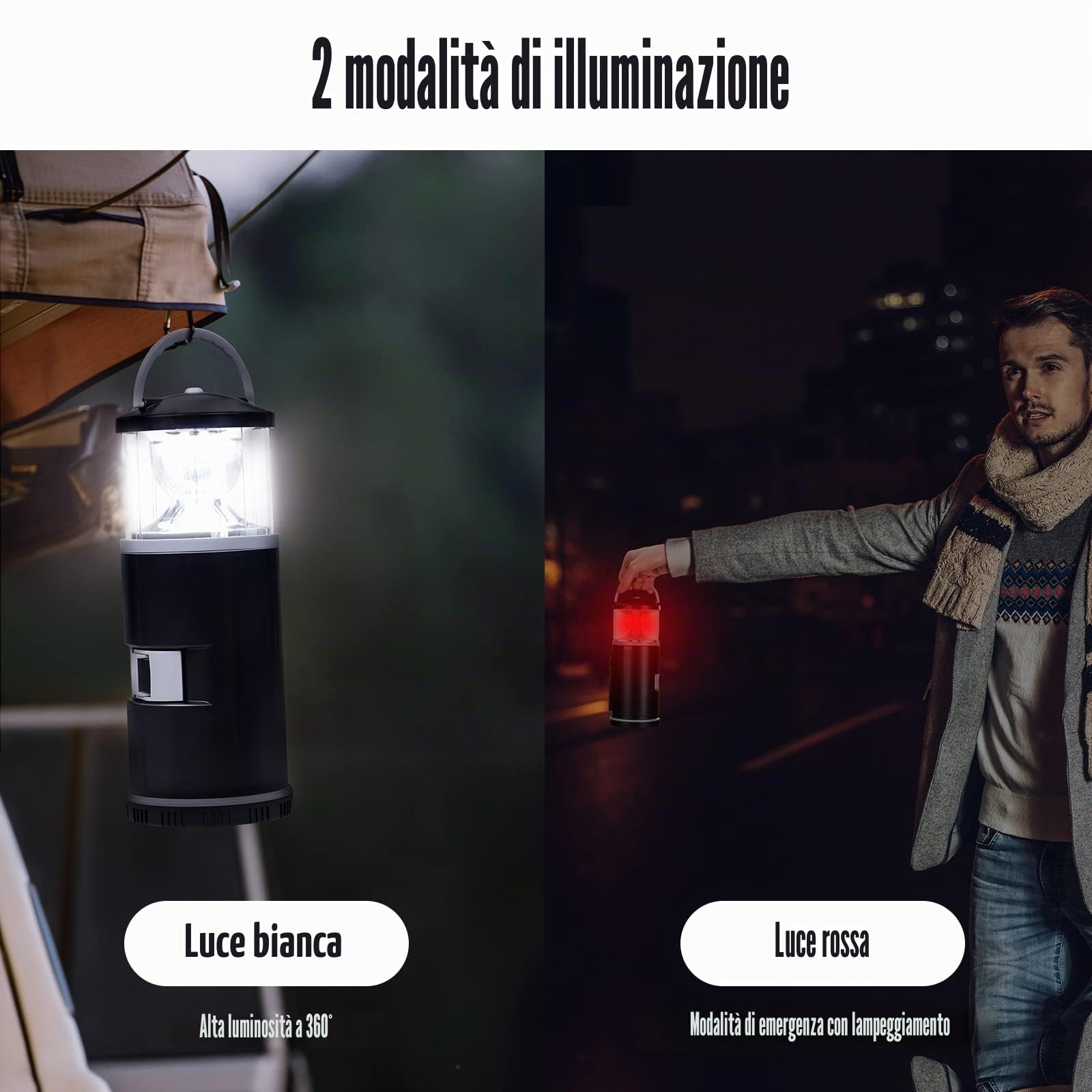 RealPlus Lanterna Campeggio LED con Kit Attrezzi Bianca