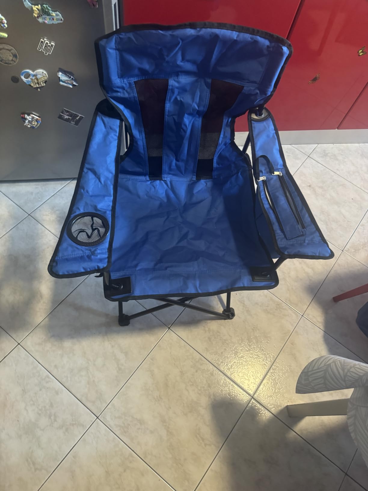 AmazonBasics Sedia da Campeggio Normale Blu in Rete