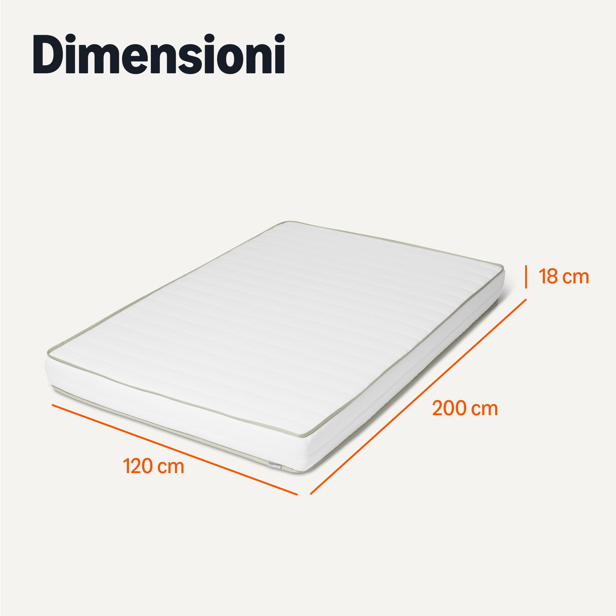 Amazon Basics materasso schiuma fredda H2/H3 120x200x18 sfoderabile