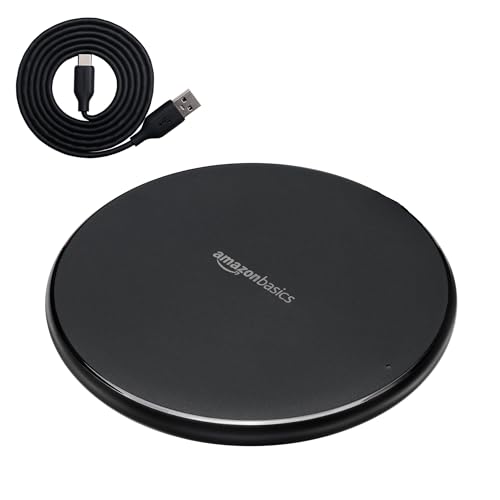 Amazon Basics Caricatore Wireless 15W Nero con Cavo USB
