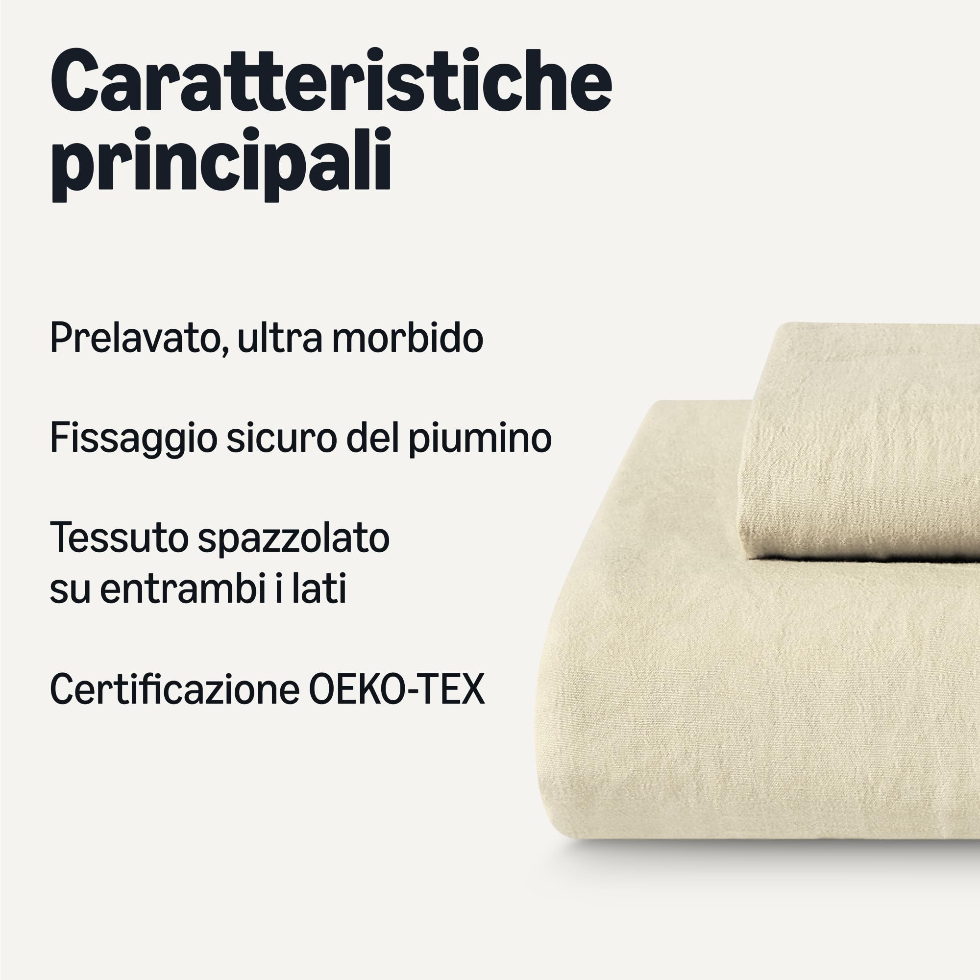 Amazon Basics Set Copripiumino Singolo Microfibra 135x200 Beige